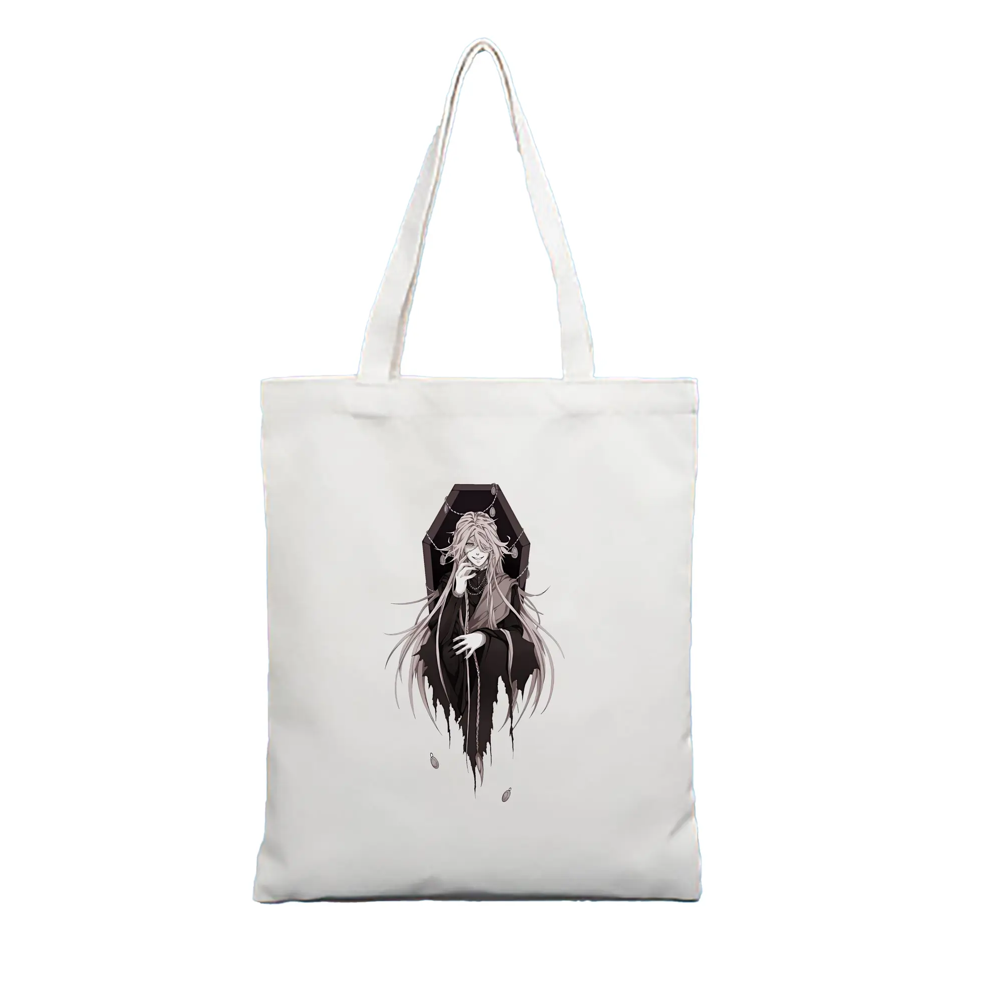 黒執事 グッズ,葬儀屋 - 縦型キャンバス手提げバッグ（トートバッグ） ・ キャンバス素材 ・ ショッピング用 ・ 軽量 丈夫 お手入れ簡単