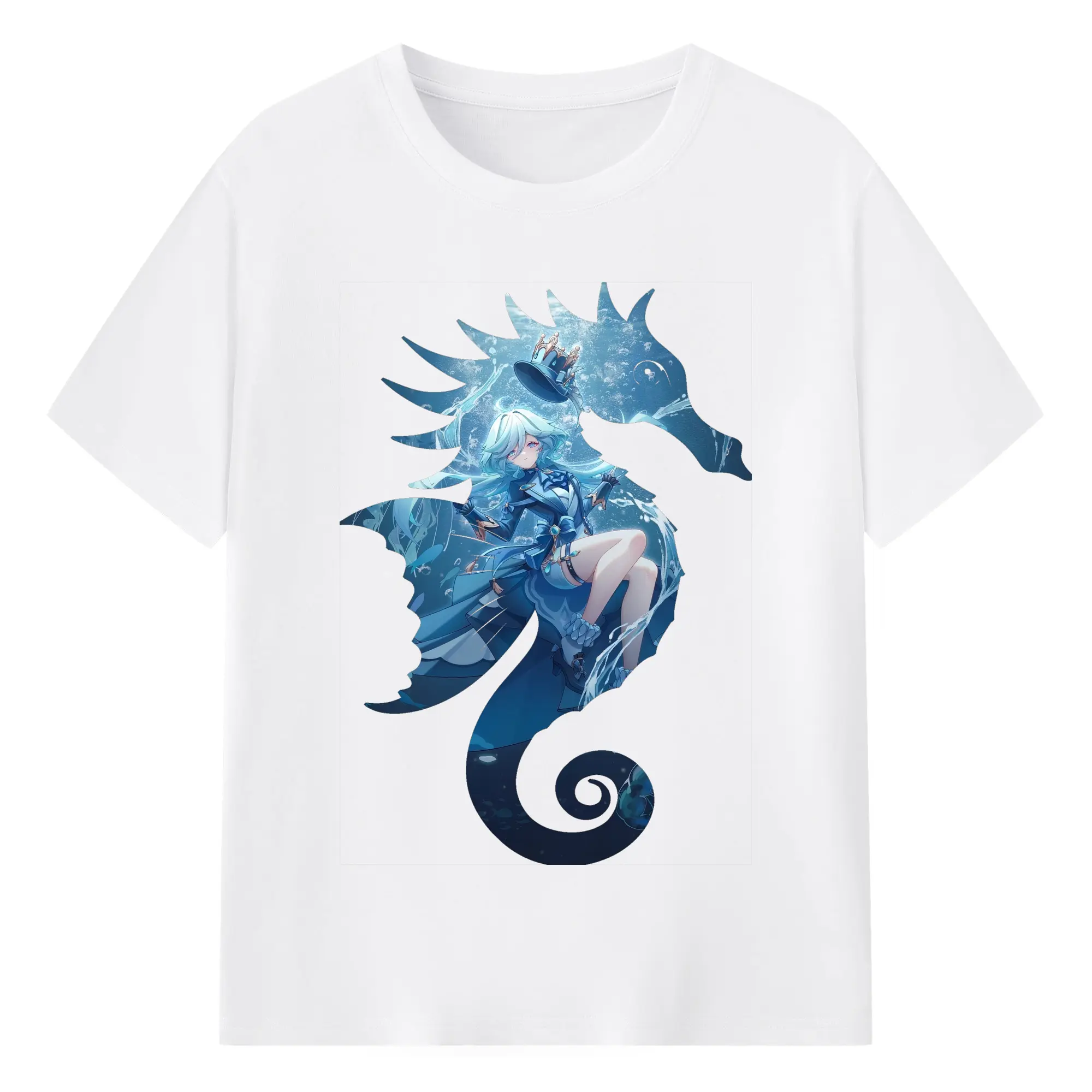 原 神 グッズ フリーナ - 綿100％ 半袖Tシャツ ・ フロントプリント ・ 快適 通気性 ・ 日常使い 散歩 スポーツ用