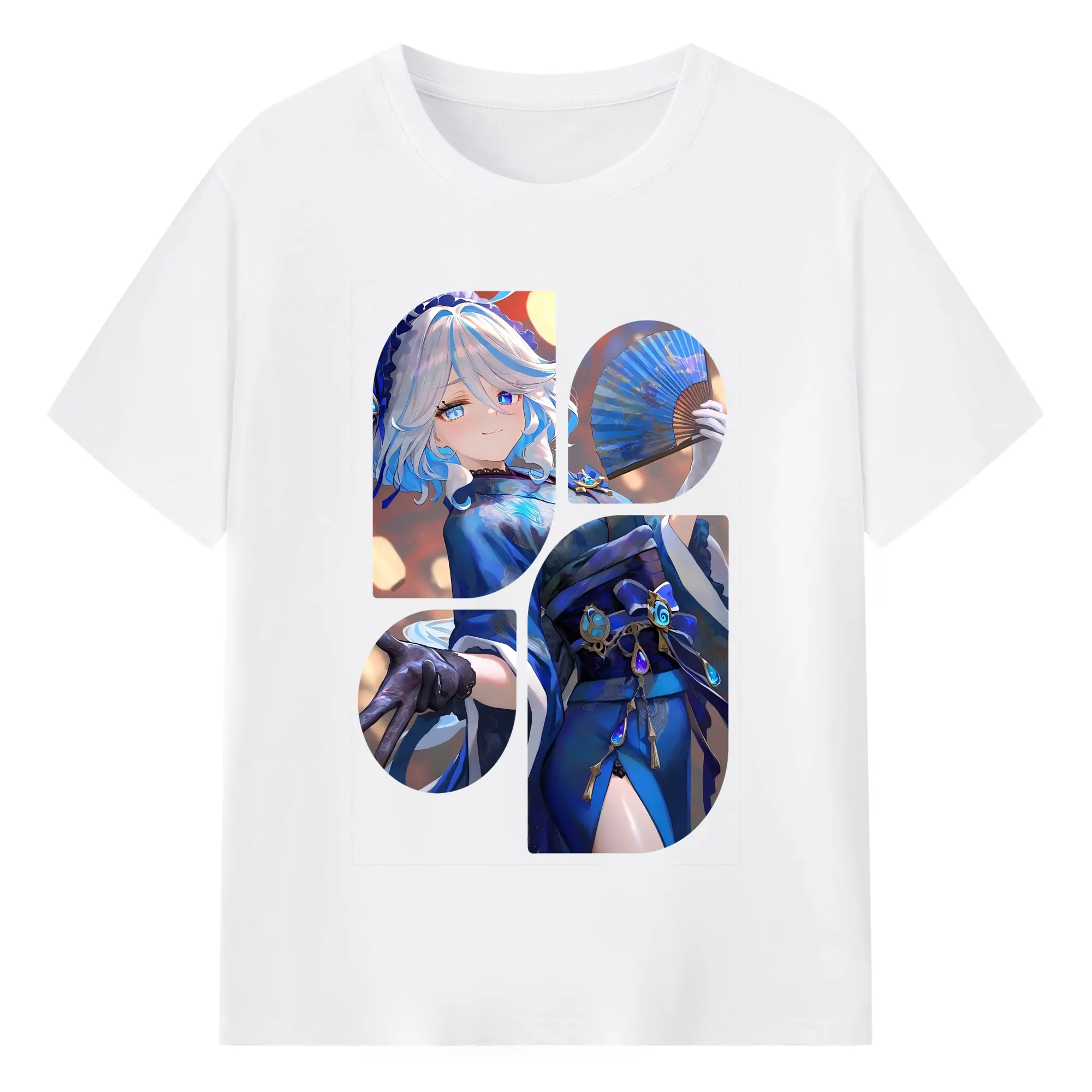 原 神 グッズ フリーナ - 綿100％ 半袖Tシャツ ・ フロントプリント ・ 快適 通気性 ・ 日常使い 散歩 スポーツ用