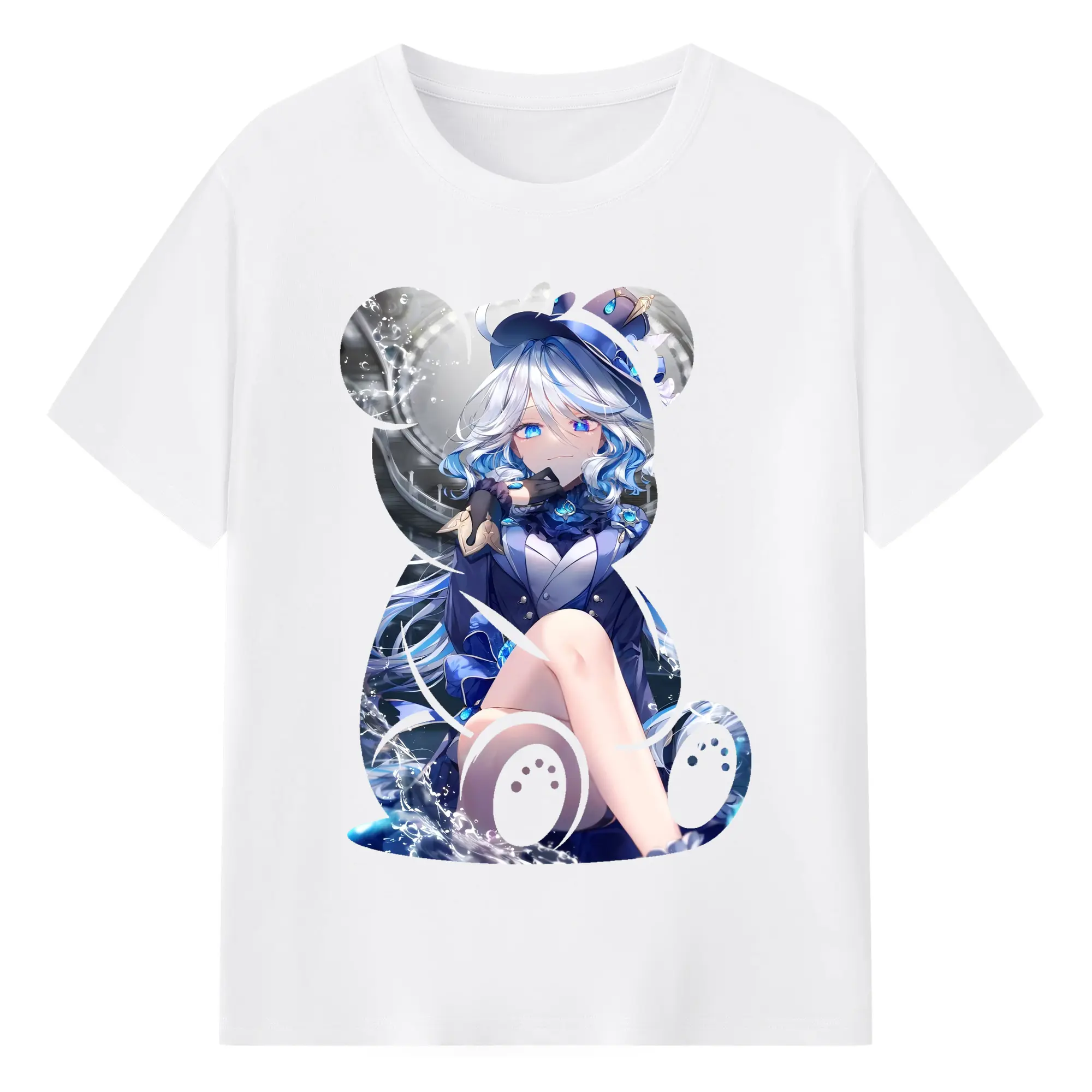 原 神 グッズ フリーナ - 綿100％ 半袖Tシャツ ・ フロントプリント ・ 快適 通気性 ・ 日常使い 散歩 スポーツ用