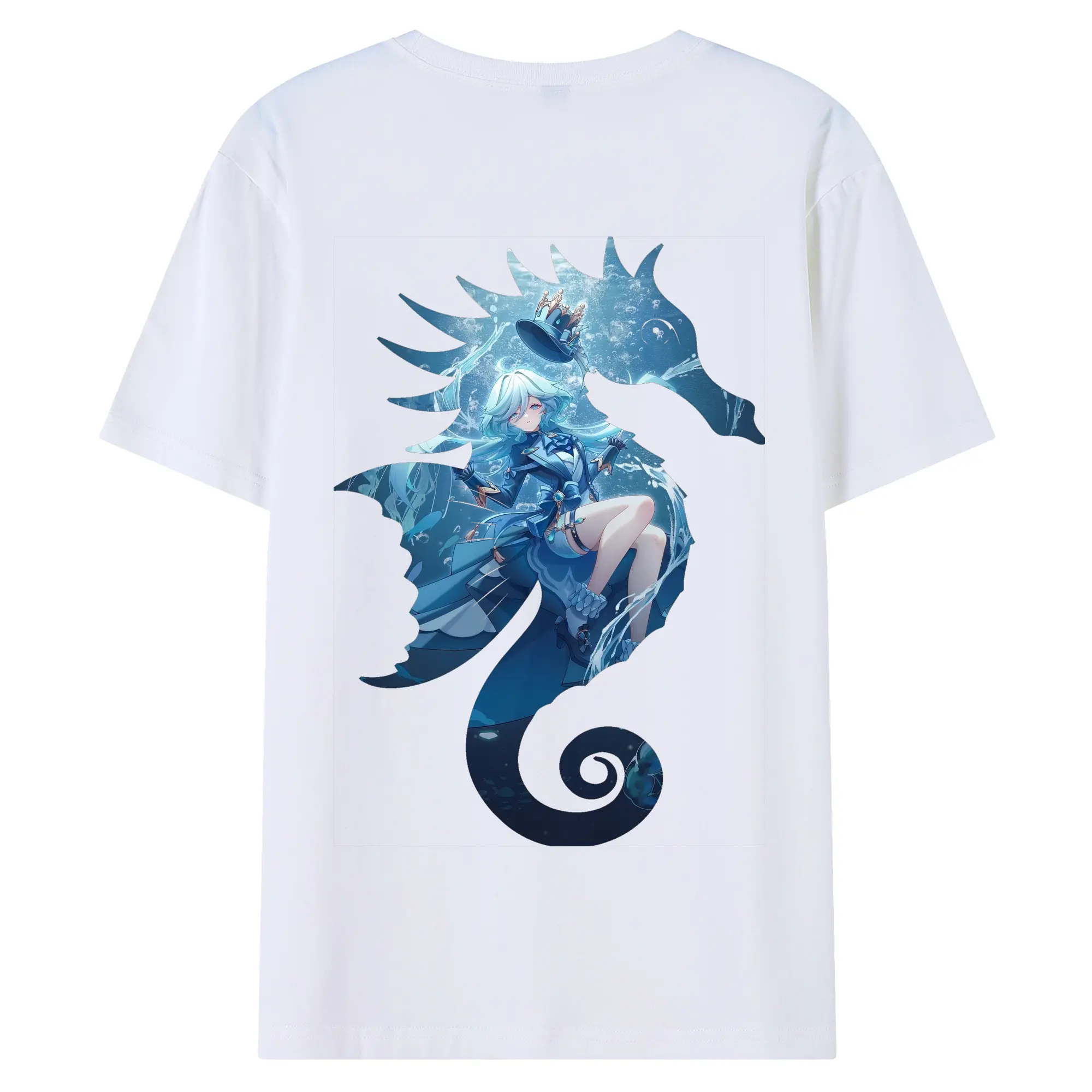 原 神 グッズ フリーナ - 綿100％ 半袖Tシャツ ・ バックプリント ・ 快適 通気性 ・ 日常使い 散歩 スポーツ用