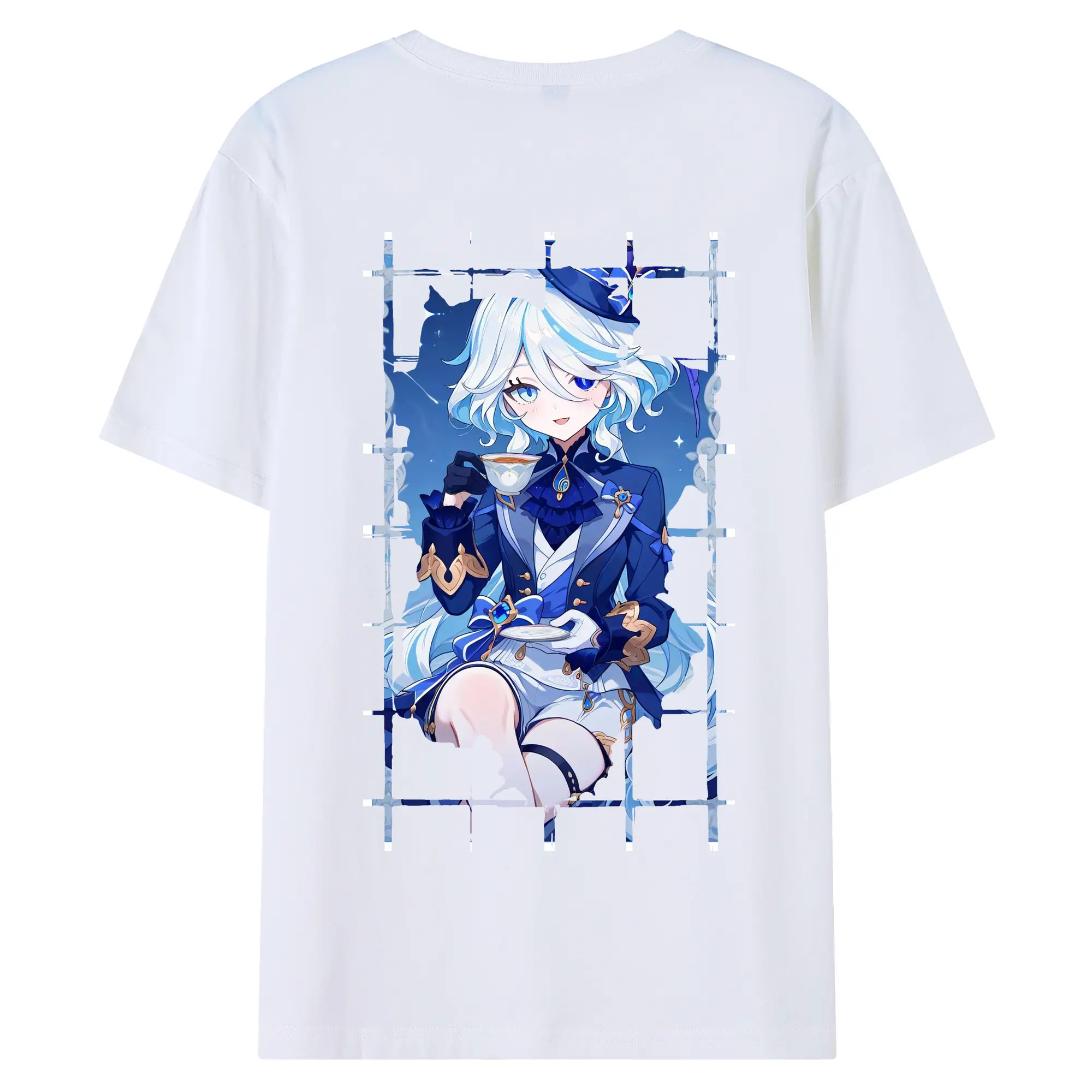 原 神 グッズ フリーナ - 綿100％ 半袖Tシャツ ・ バックプリント ・ 快適 通気性 ・ 日常使い 散歩 スポーツ用