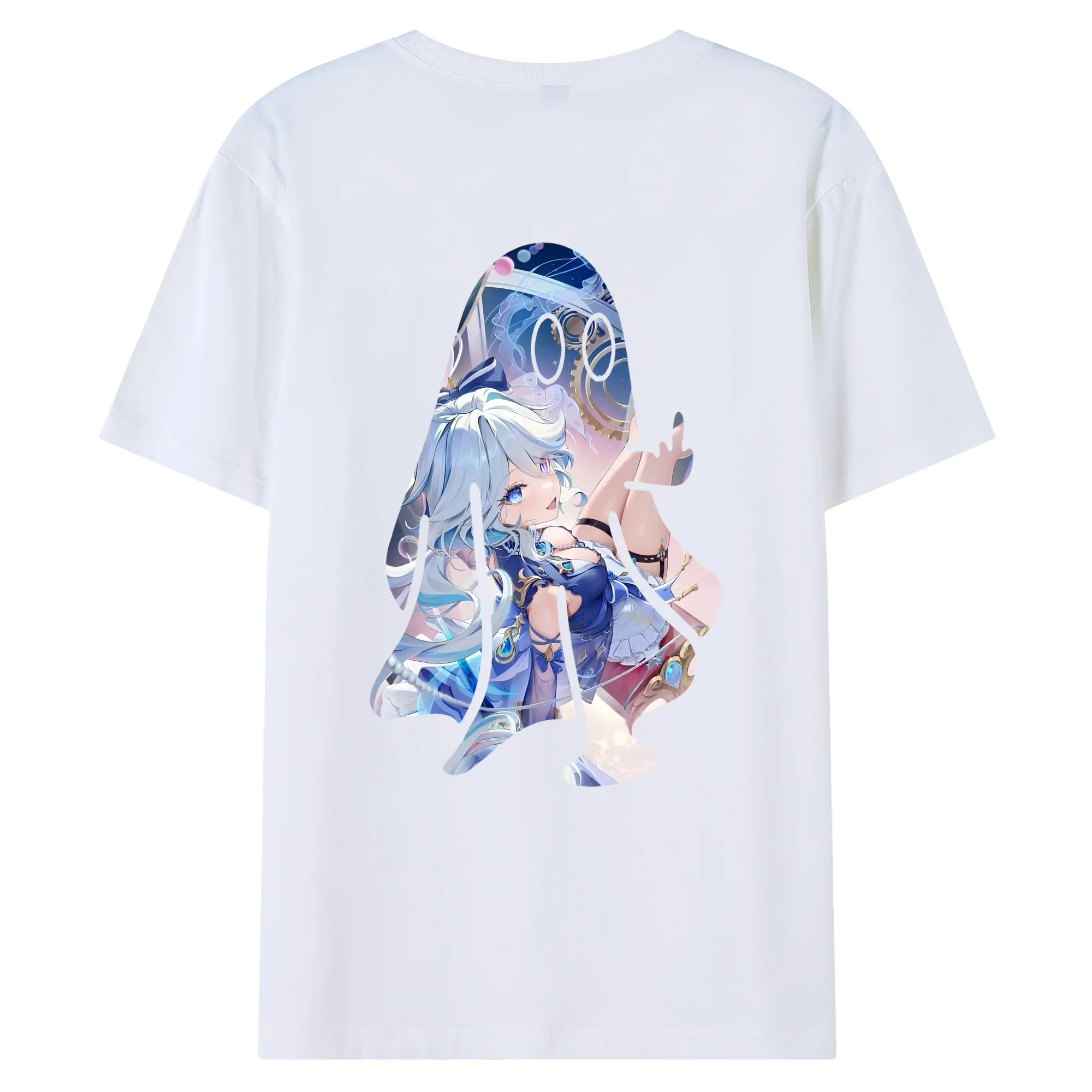 原 神 グッズ フリーナ - 綿100％ 半袖Tシャツ ・ バックプリント ・ 快適 通気性 ・ 日常使い 散歩 スポーツ用