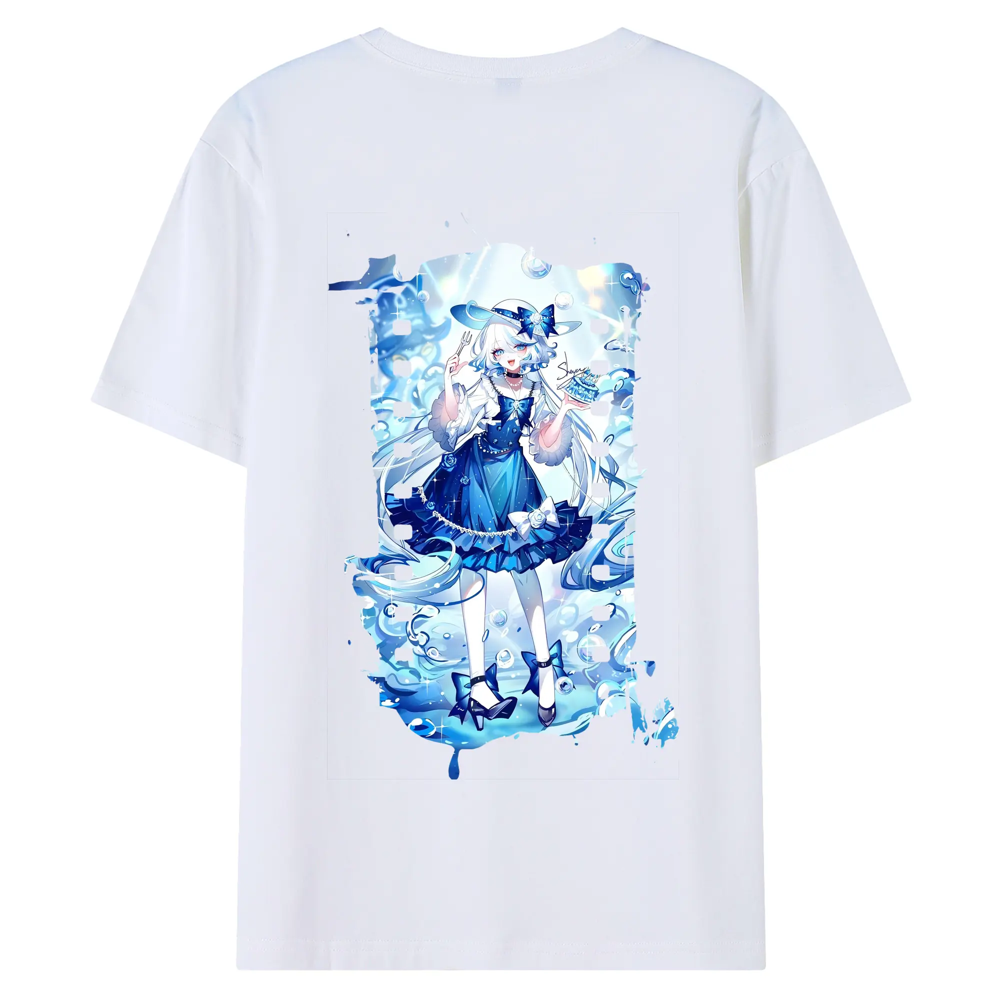 原 神 グッズ フリーナ - 綿100％ 半袖Tシャツ ・ バックプリント ・ 快適 通気性 ・ 日常使い 散歩 スポーツ用