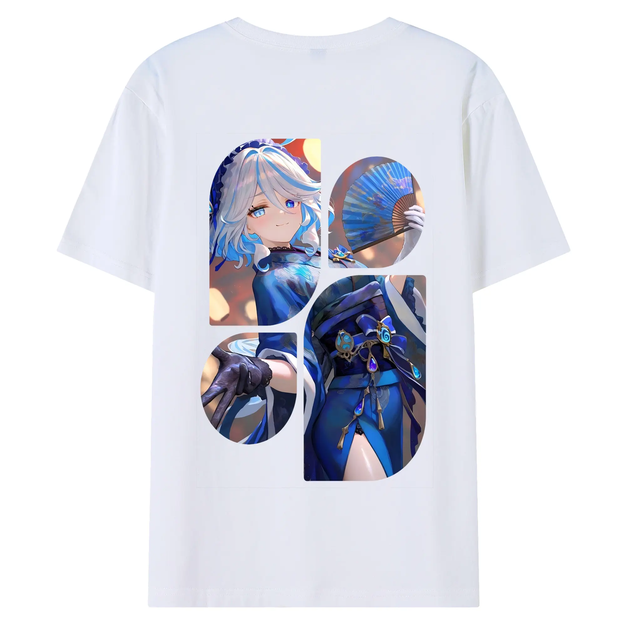 原 神 グッズ フリーナ - 綿100％ 半袖Tシャツ ・ バックプリント ・ 快適 通気性 ・ 日常使い 散歩 スポーツ用