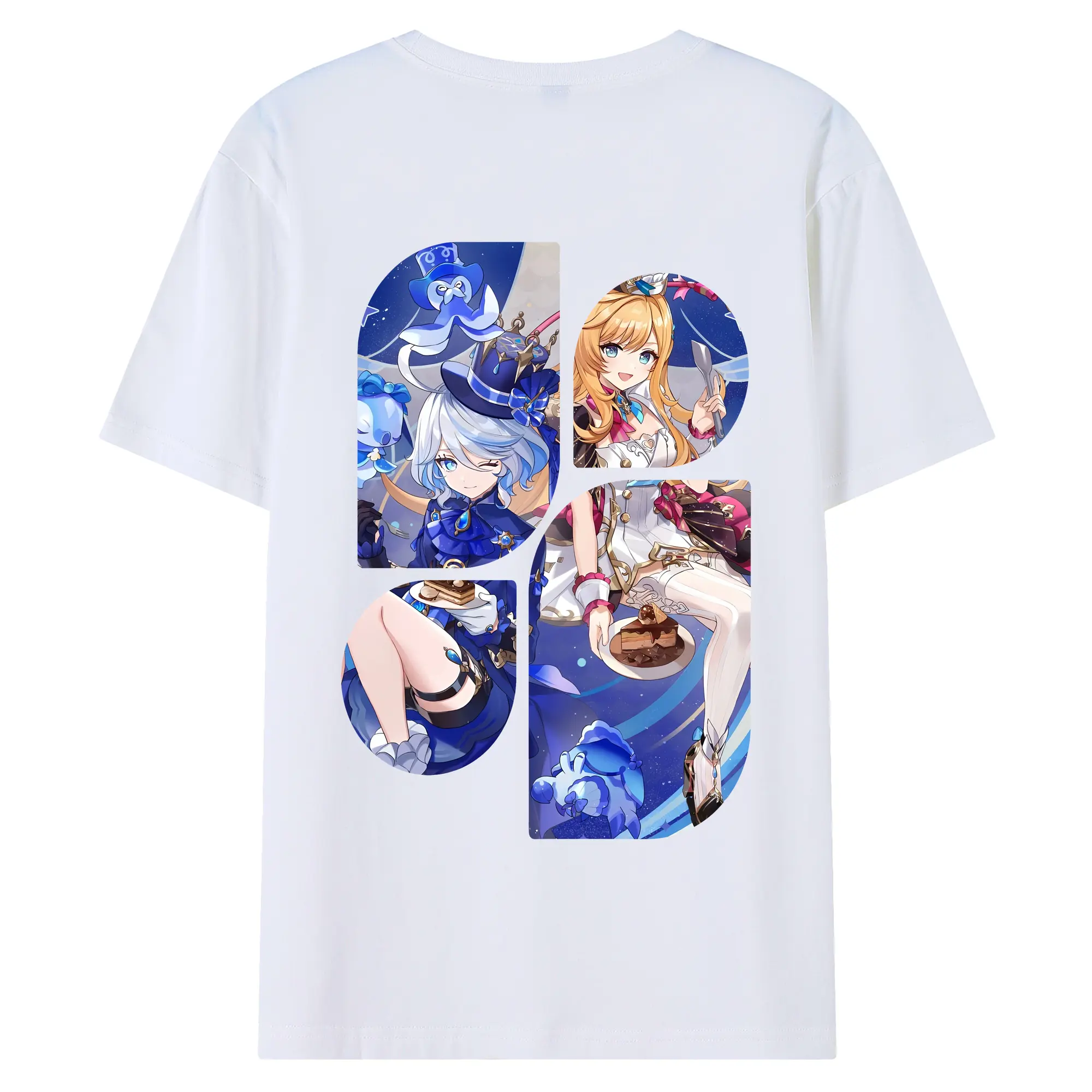 原 神 グッズ フリーナ - 綿100％ 半袖Tシャツ ・ バックプリント ・ 快適 通気性 ・ 日常使い 散歩 スポーツ用