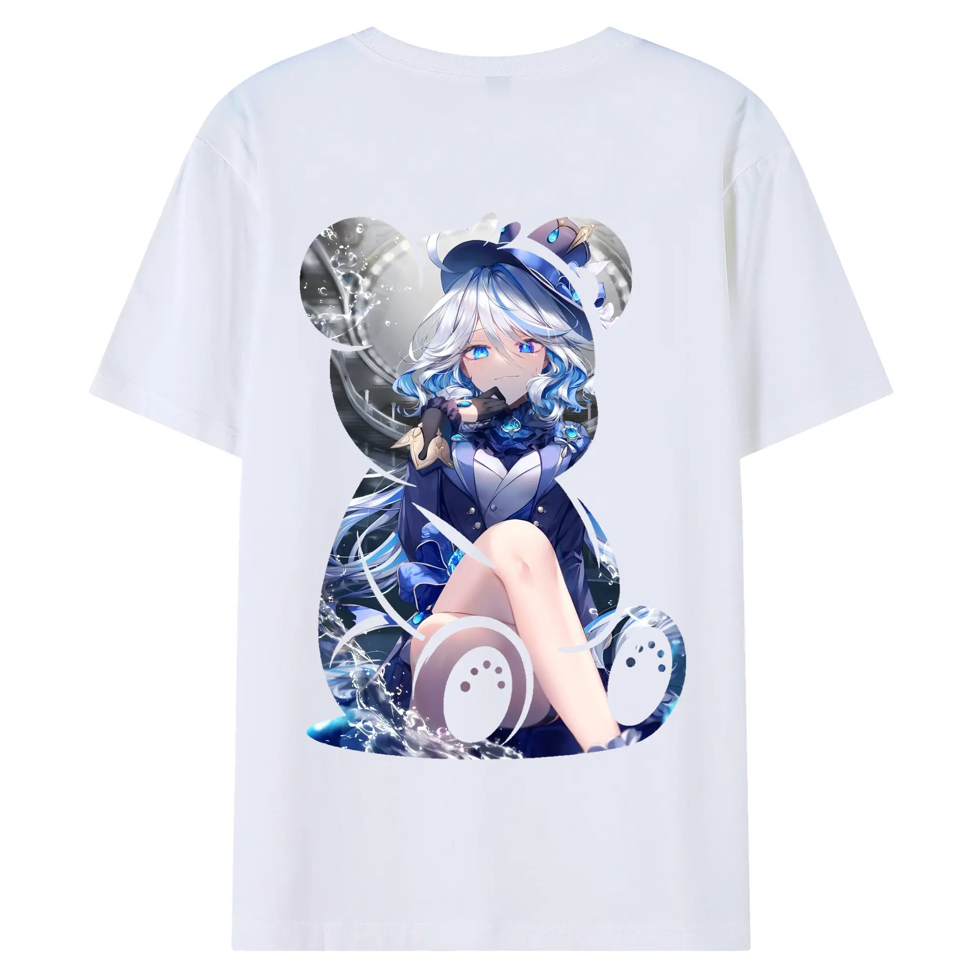 原 神 グッズ フリーナ - 綿100％ 半袖Tシャツ ・ バックプリント ・ 快適 通気性 ・ 日常使い 散歩 スポーツ用