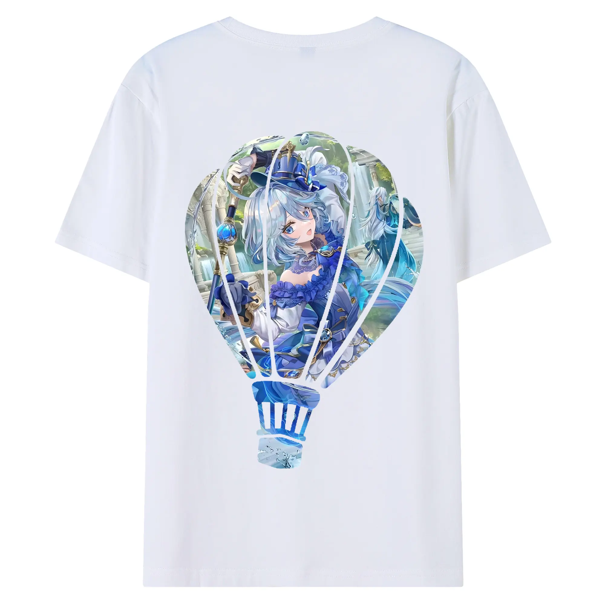 原 神 グッズ フリーナ - 綿100％ 半袖Tシャツ ・ バックプリント ・ 快適 通気性 ・ 日常使い 散歩 スポーツ用