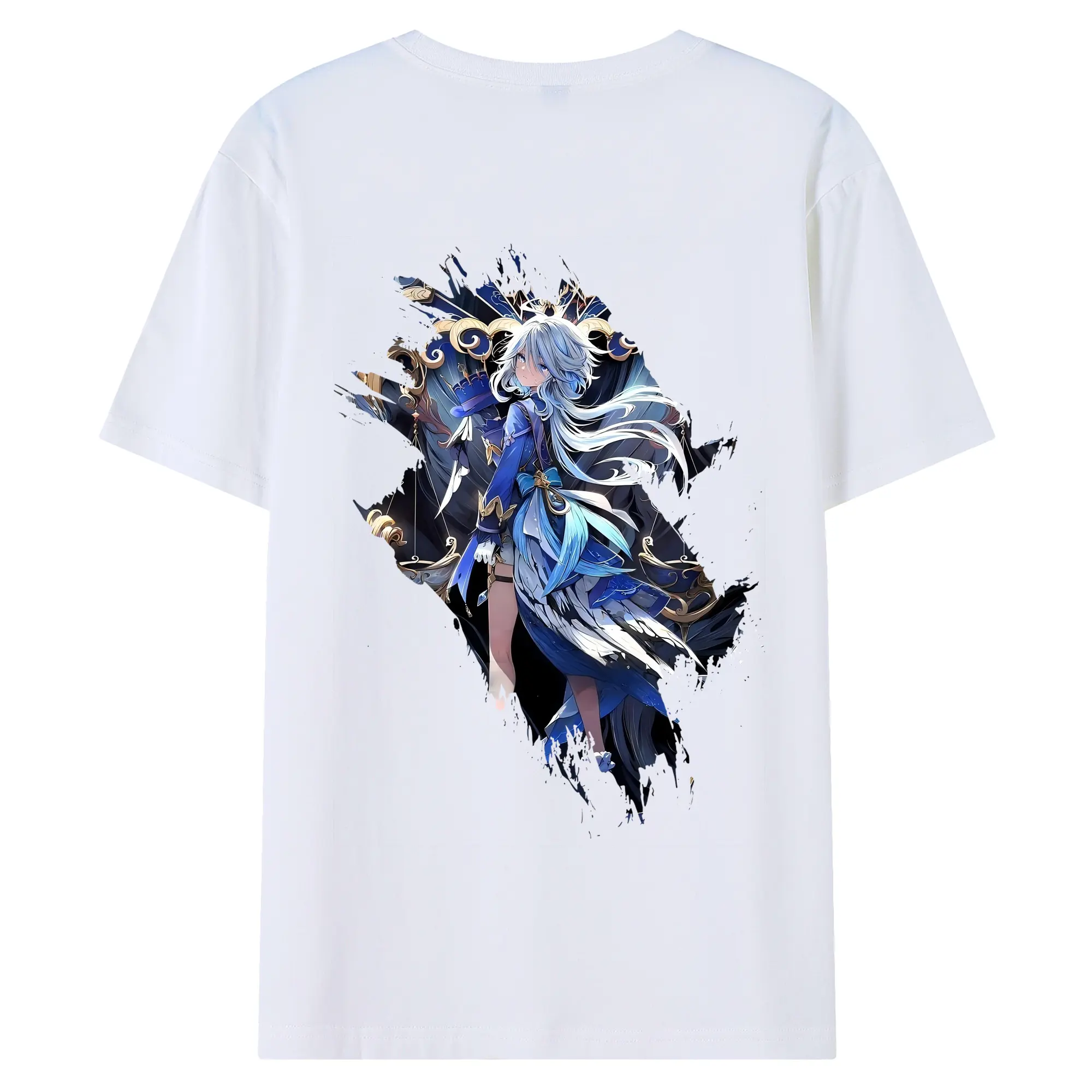 原 神 グッズ フリーナ - 綿100％ 半袖Tシャツ ・ バックプリント ・ 快適 通気性 ・ 日常使い 散歩 スポーツ用