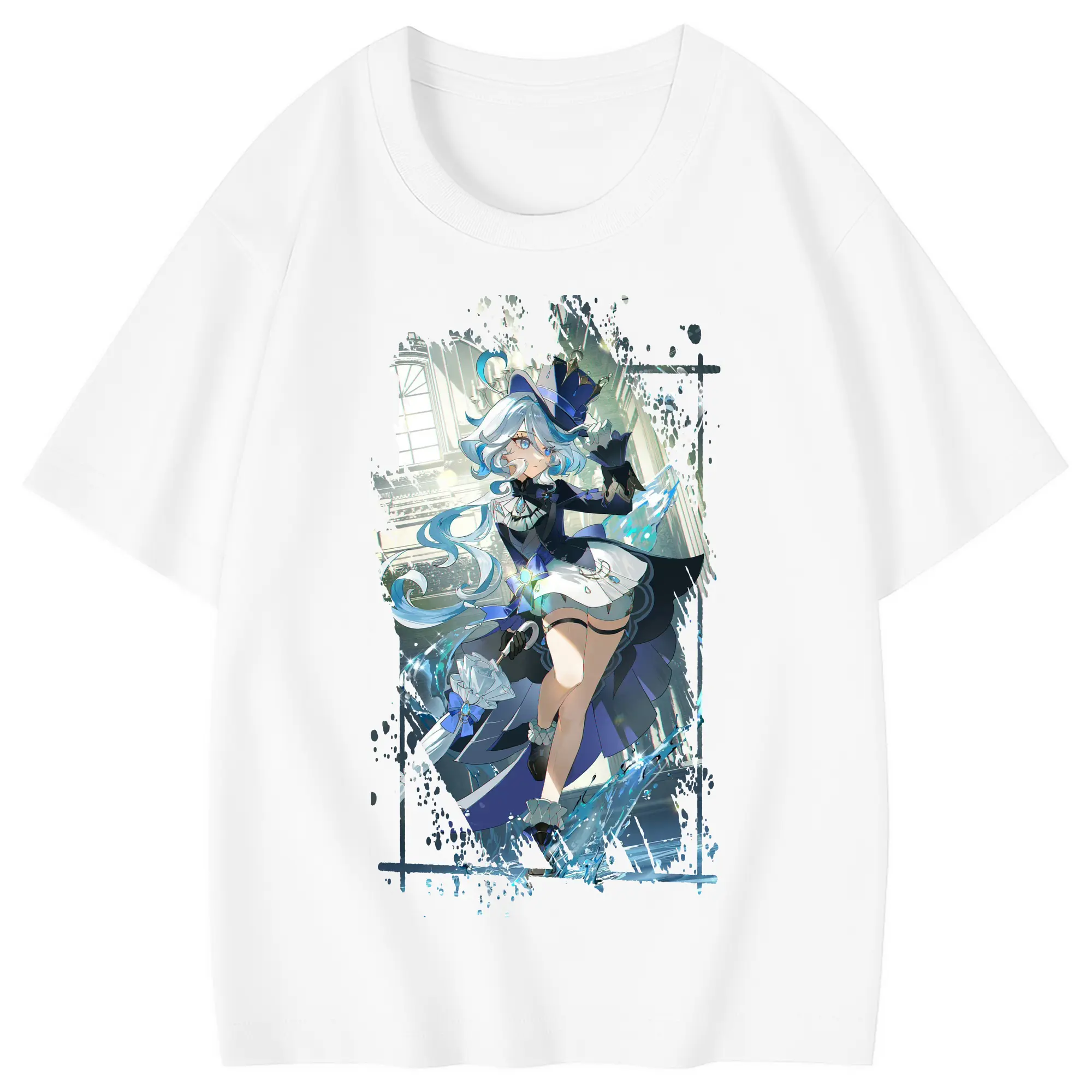 原 神 グッズ フリーナ - 綿100％ キッズTシャツ ・ フロントプリント ・ 快適 通気性 ・ スポーツ カジュアル 散歩用