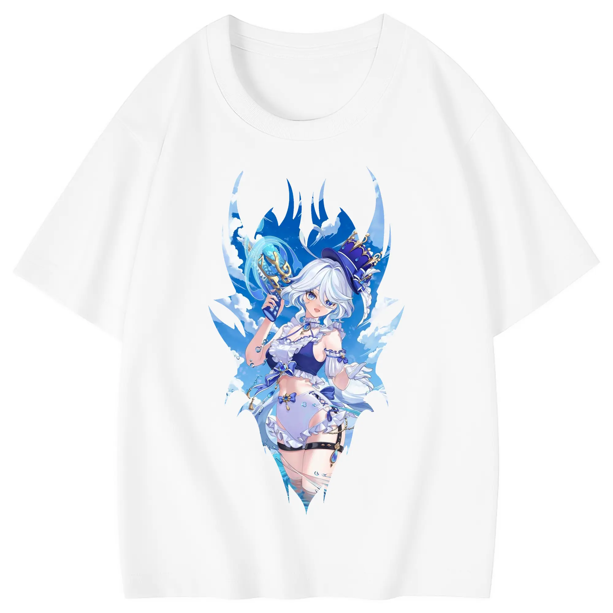 原 神 グッズ フリーナ - 綿100％ キッズTシャツ ・ フロントプリント ・ 快適 通気性 ・ スポーツ カジュアル 散歩用