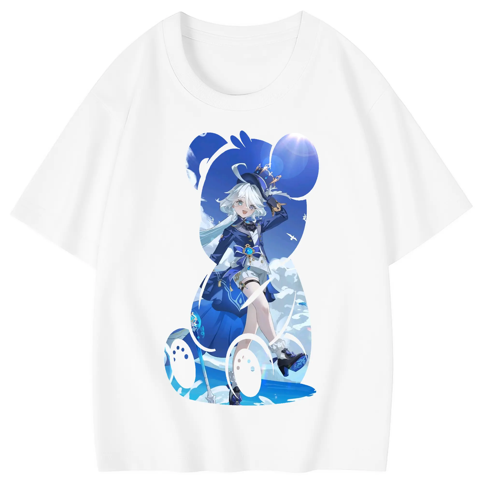 原 神 グッズ フリーナ - 綿100％ キッズTシャツ ・ フロントプリント ・ 快適 通気性 ・ スポーツ カジュアル 散歩用