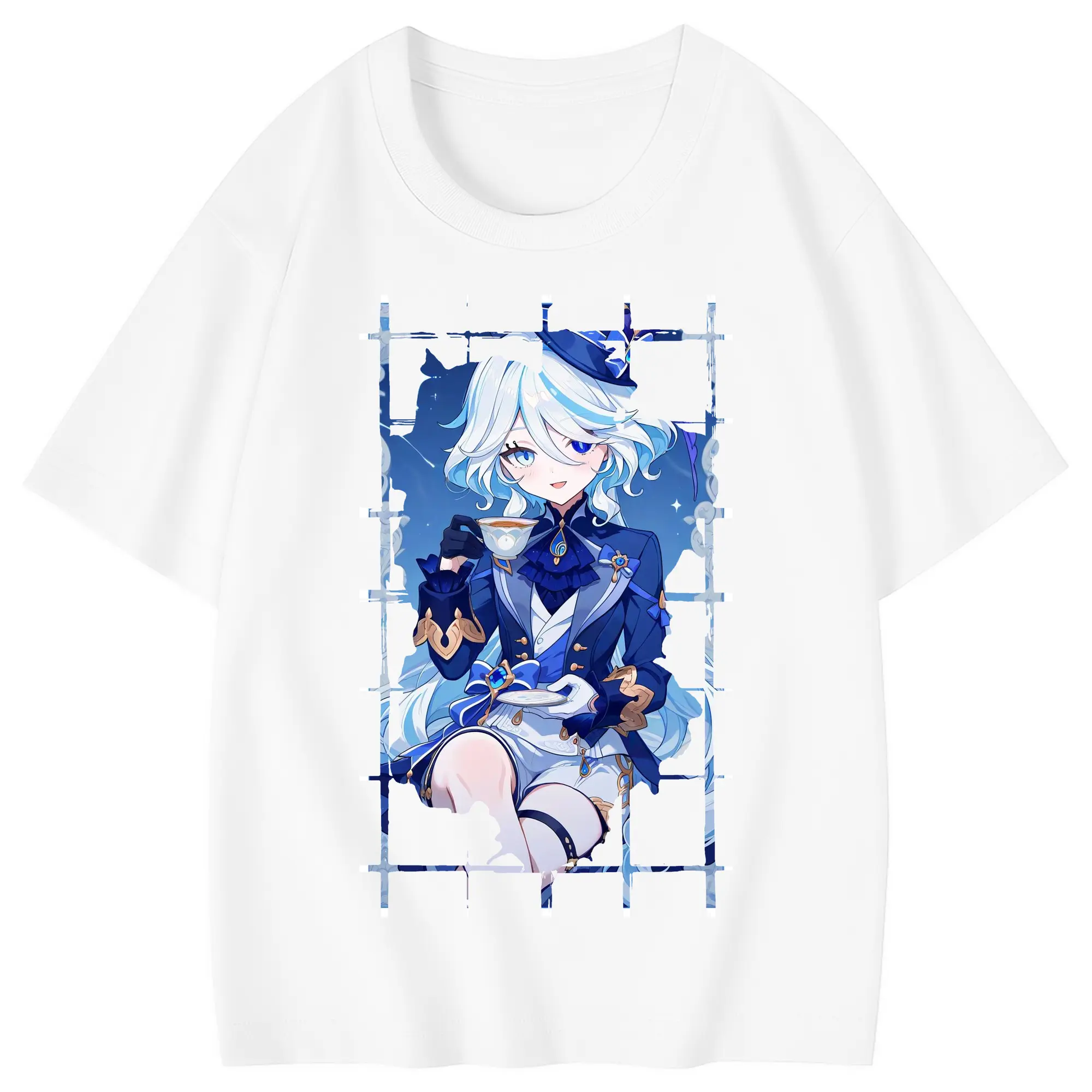 原 神 グッズ フリーナ - 綿100％ キッズTシャツ ・ フロントプリント ・ 快適 通気性 ・ スポーツ カジュアル 散歩用