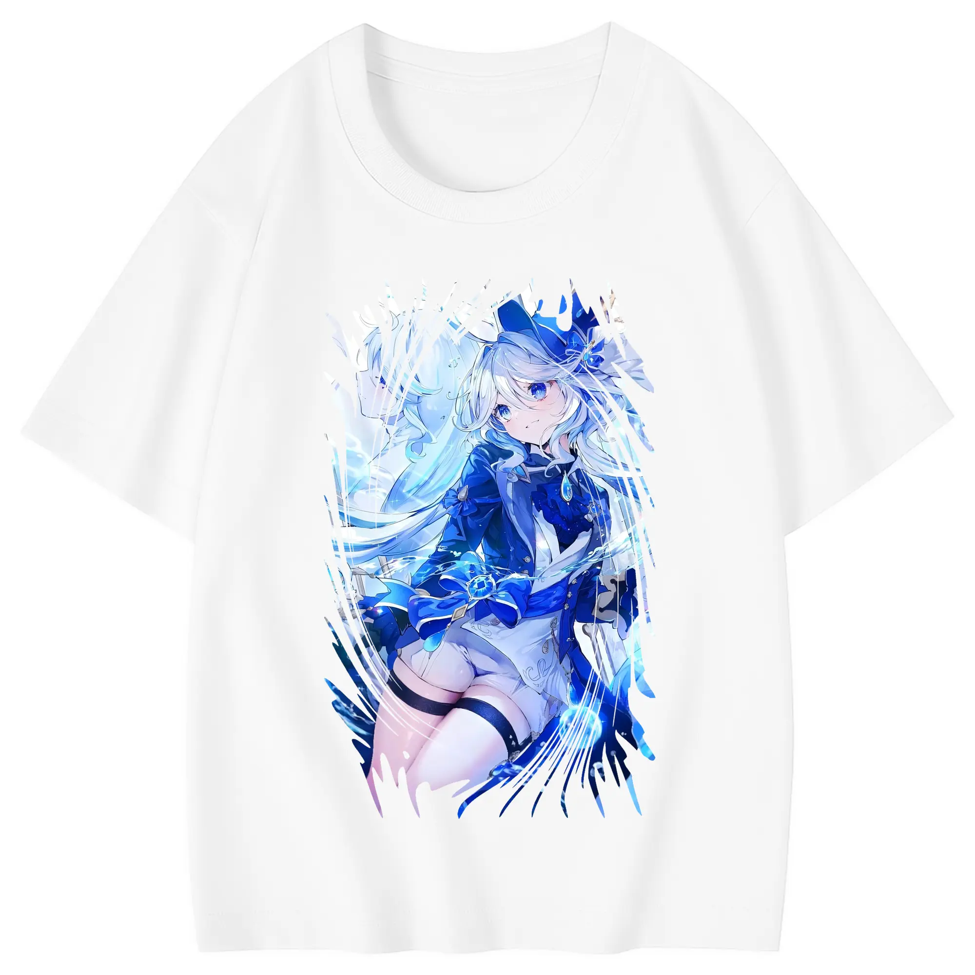 原 神 グッズ フリーナ - 綿100％ キッズTシャツ ・ フロントプリント ・ 快適 通気性 ・ スポーツ カジュアル 散歩用