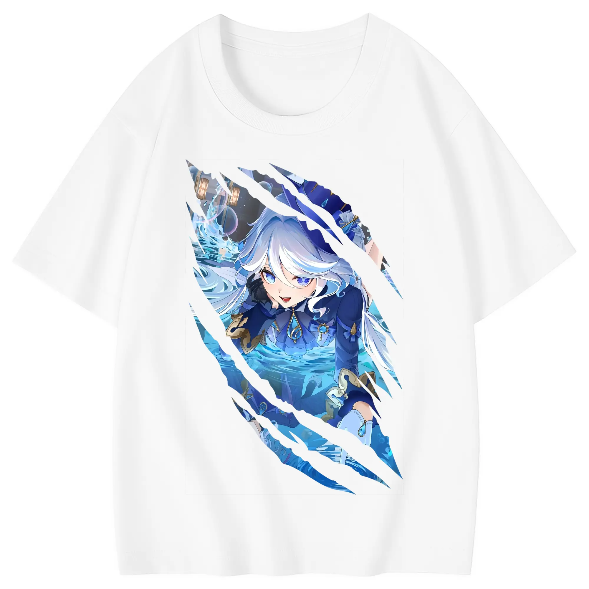 原 神 グッズ フリーナ - 綿100％ キッズTシャツ ・ フロントプリント ・ 快適 通気性 ・ スポーツ カジュアル 散歩用