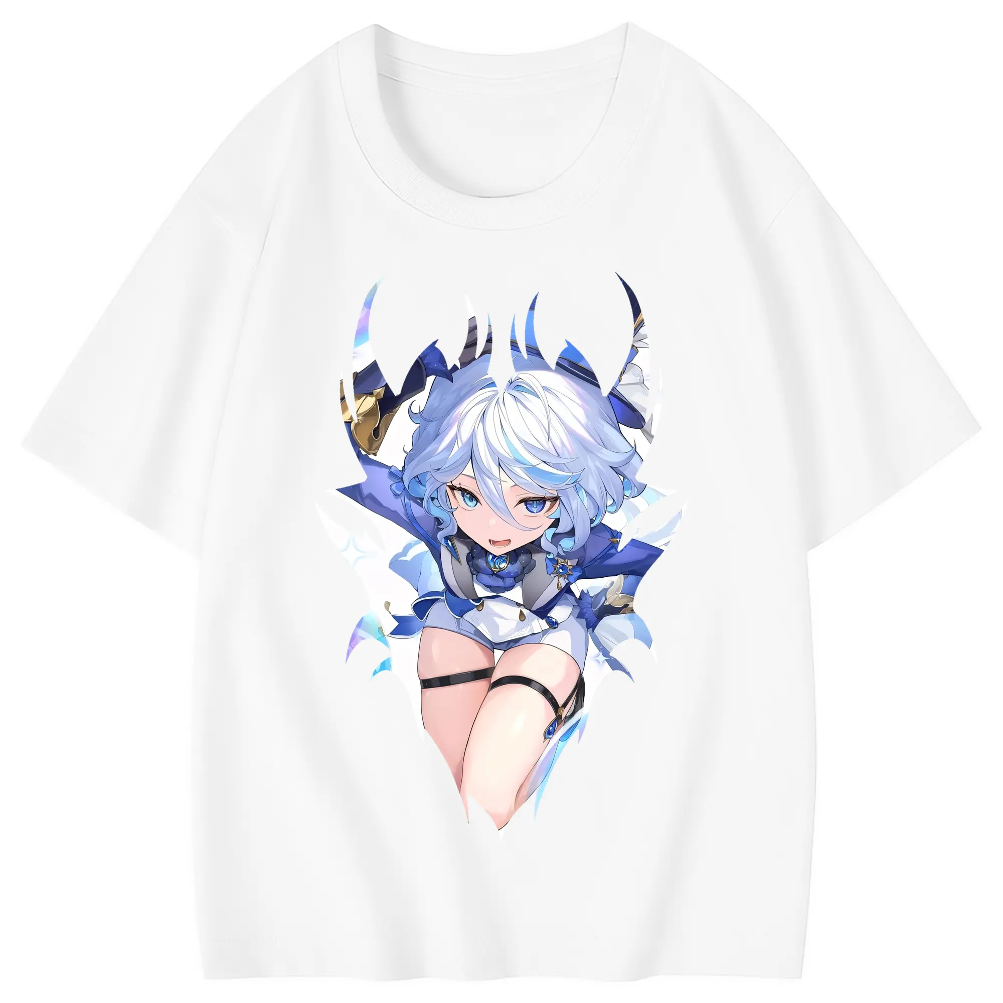 原 神 グッズ フリーナ - 綿100％ キッズTシャツ ・ フロントプリント ・ 快適 通気性 ・ スポーツ カジュアル 散歩用