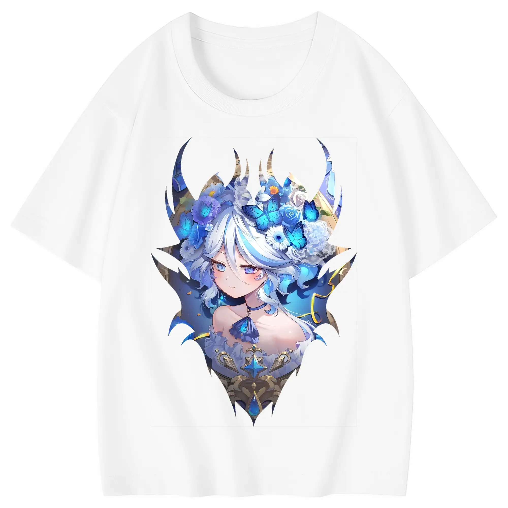 原 神 グッズ フリーナ - 綿100％ キッズTシャツ ・ フロントプリント ・ 快適 通気性 ・ スポーツ カジュアル 散歩用