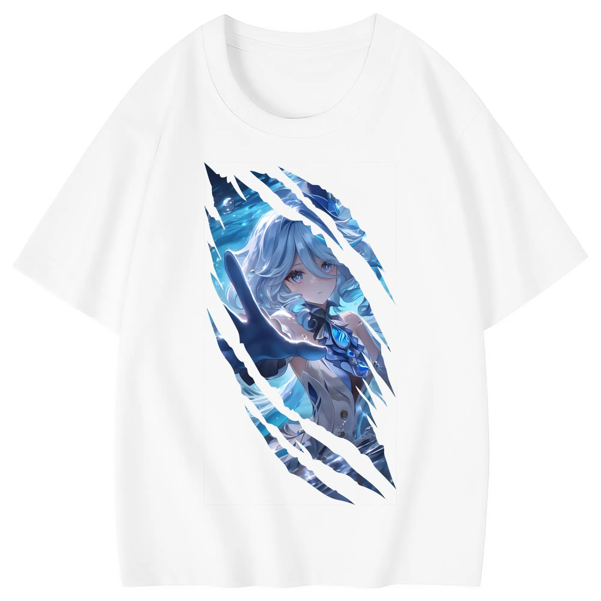 原 神 グッズ フリーナ - 綿100％ キッズTシャツ ・ フロントプリント ・ 快適 通気性 ・ スポーツ カジュアル 散歩用