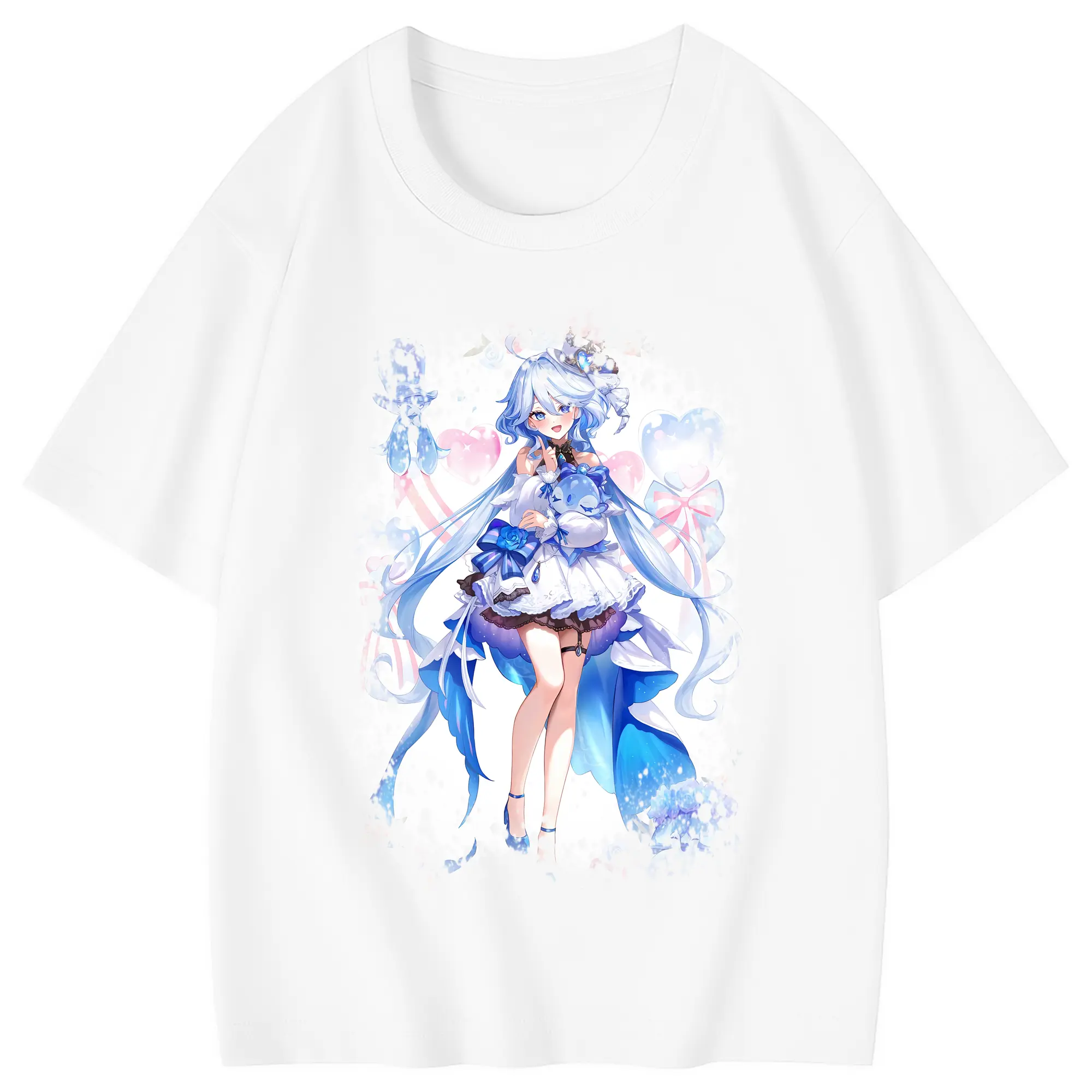 原 神 グッズ フリーナ - 綿100％ キッズTシャツ ・ フロントプリント ・ 快適 通気性 ・ スポーツ カジュアル 散歩用