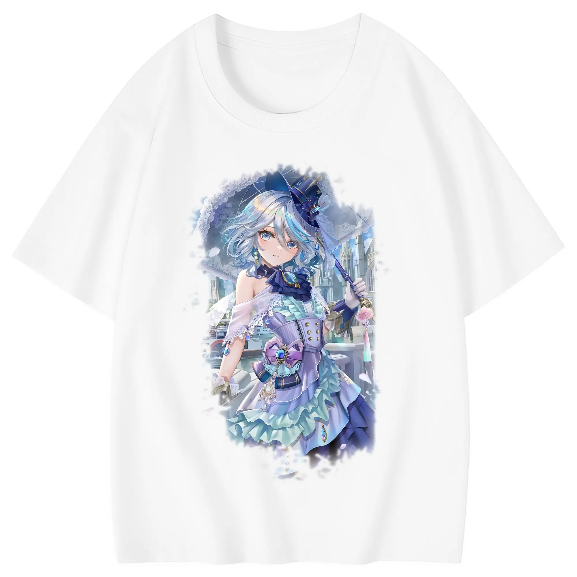 原 神 グッズ フリーナ - 綿100％ キッズTシャツ ・ フロントプリント ・ 快適 通気性 ・ スポーツ カジュアル 散歩用