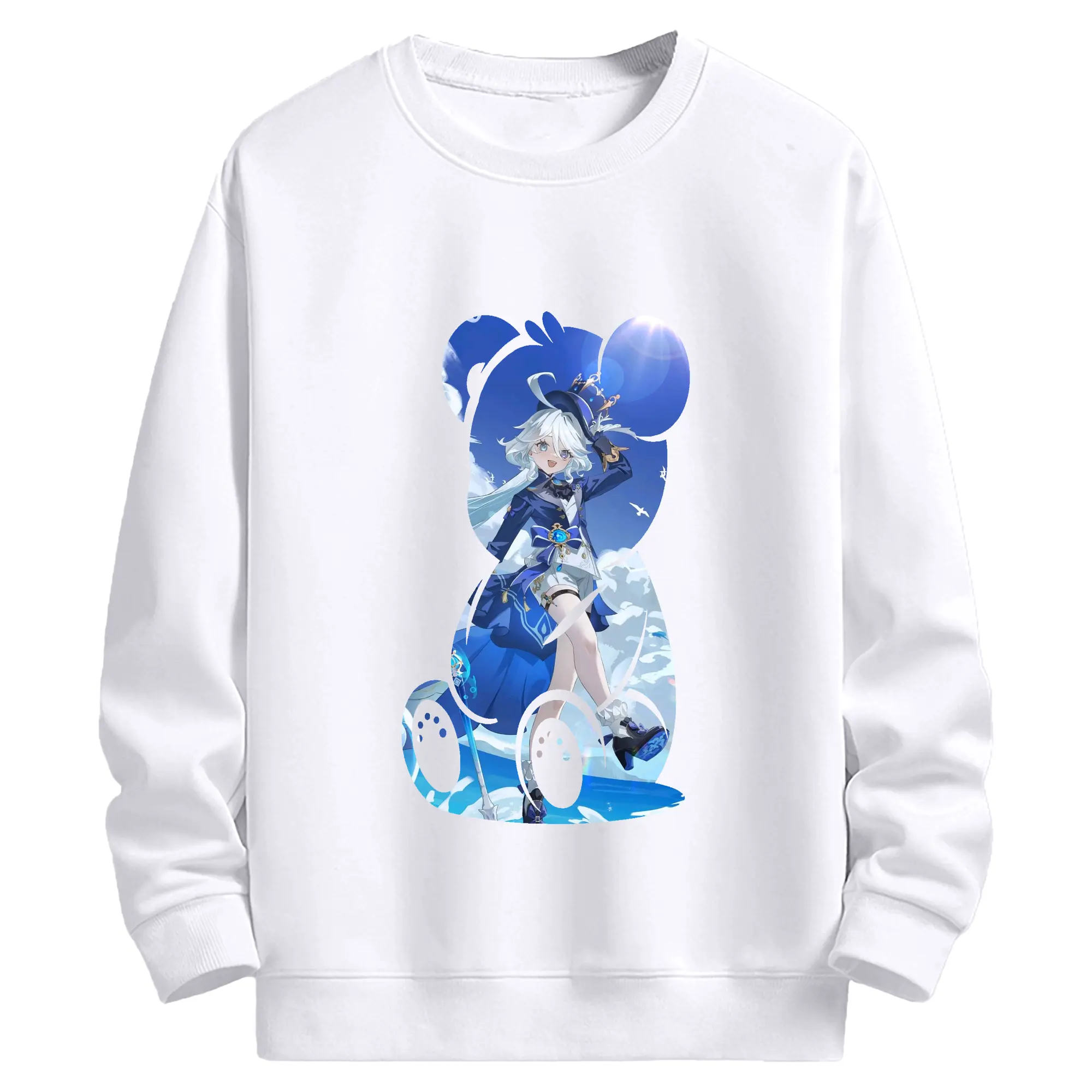 原 神 グッズ フリーナ - 高品質 クルーネック スウェット ・ コットン59％ ポリエステル41％ ・ ユニセックス 長袖 トレーナー ・ カジュアル デイリー スポーツ 散歩用