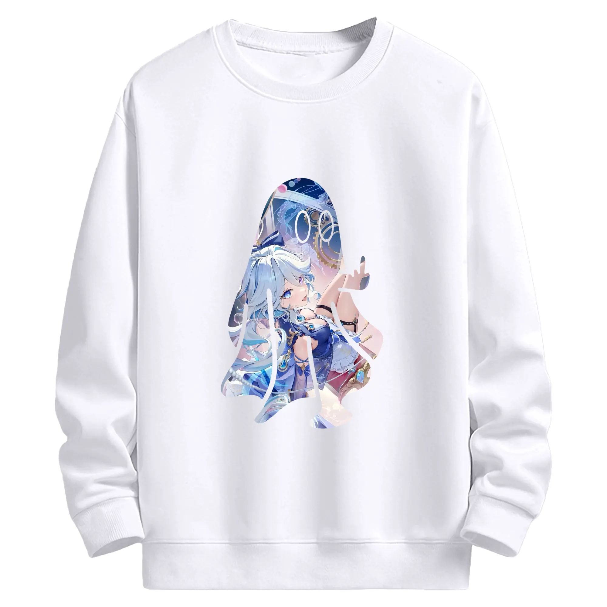 原 神 グッズ フリーナ - 高品質 クルーネック スウェット ・ コットン59％ ポリエステル41％ ・ ユニセックス 長袖 トレーナー ・ カジュアル デイリー スポーツ 散歩用