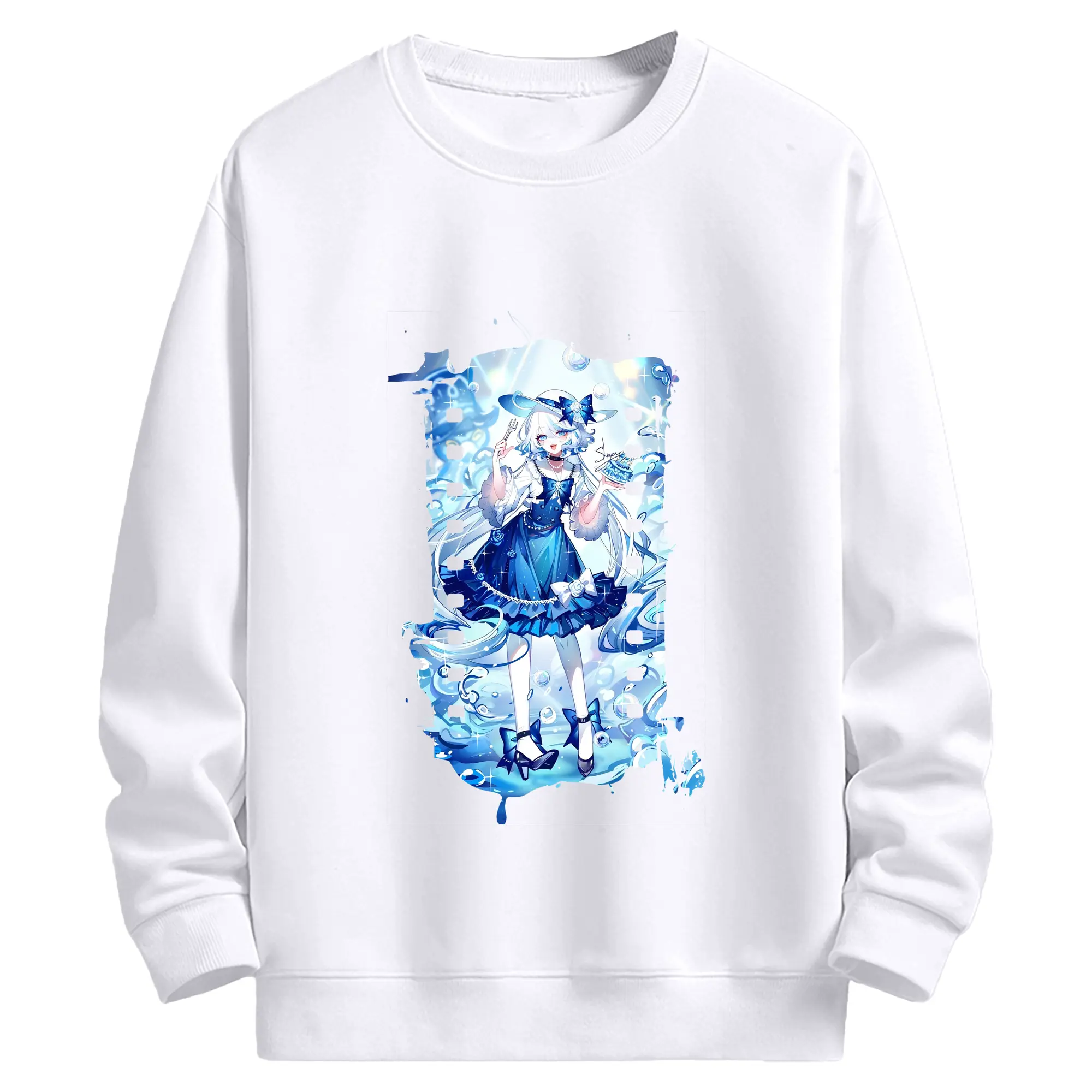 原 神 グッズ フリーナ - 高品質 クルーネック スウェット ・ コットン59％ ポリエステル41％ ・ ユニセックス 長袖 トレーナー ・ カジュアル デイリー スポーツ 散歩用