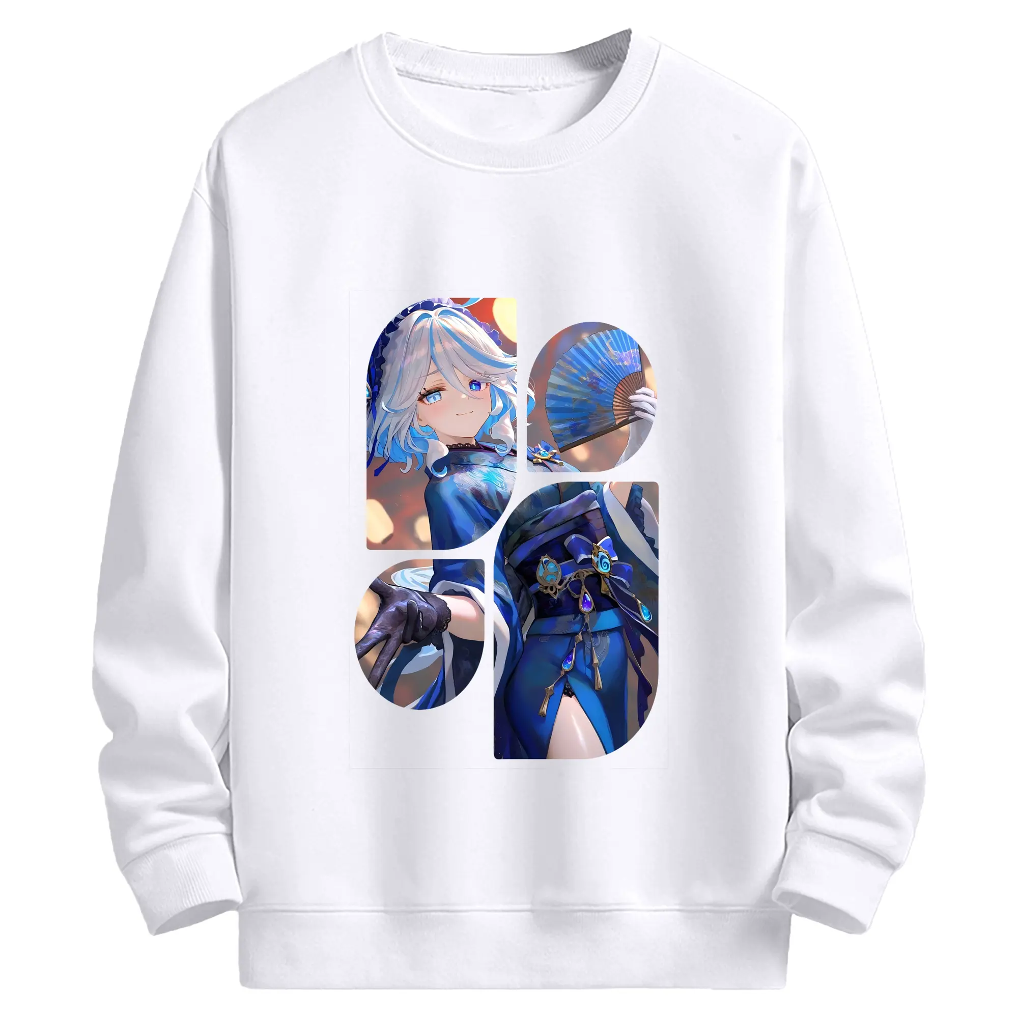 原 神 グッズ フリーナ - 高品質 クルーネック スウェット ・ コットン59％ ポリエステル41％ ・ ユニセックス 長袖 トレーナー ・ カジュアル デイリー スポーツ 散歩用