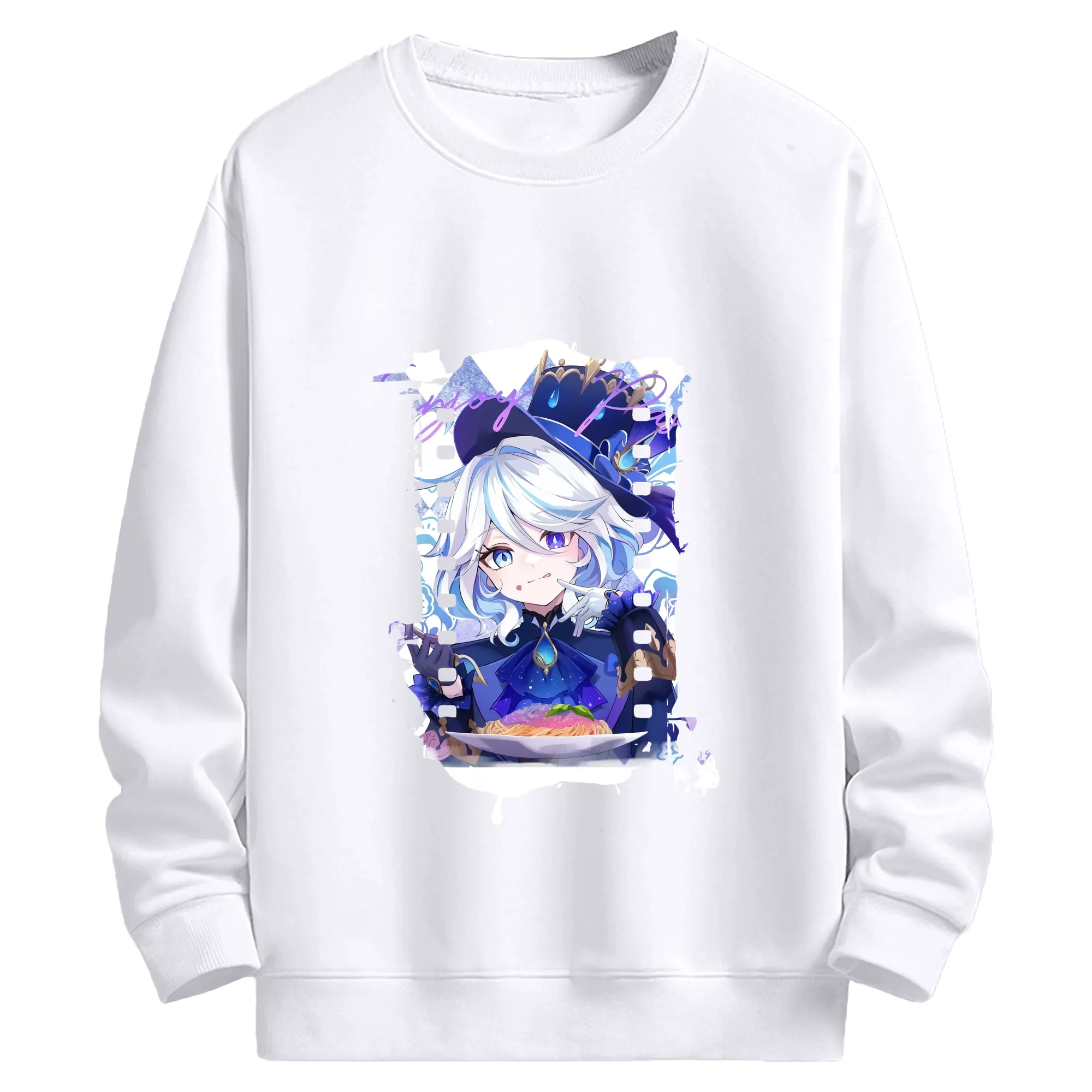 原 神 グッズ フリーナ - 高品質 クルーネック スウェット ・ コットン59％ ポリエステル41％ ・ ユニセックス 長袖 トレーナー ・ カジュアル デイリー スポーツ 散歩用