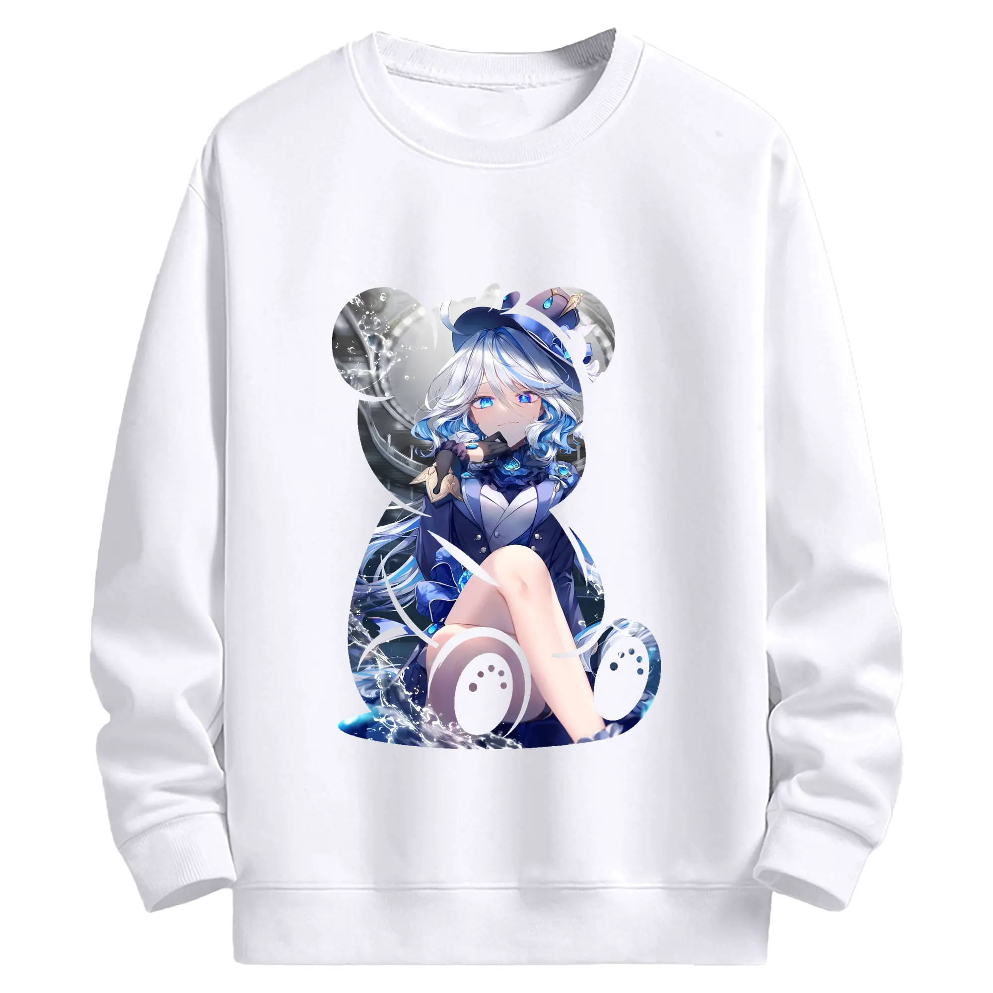 原 神 グッズ フリーナ - 高品質 クルーネック スウェット ・ コットン59％ ポリエステル41％ ・ ユニセックス 長袖 トレーナー ・ カジュアル デイリー スポーツ 散歩用