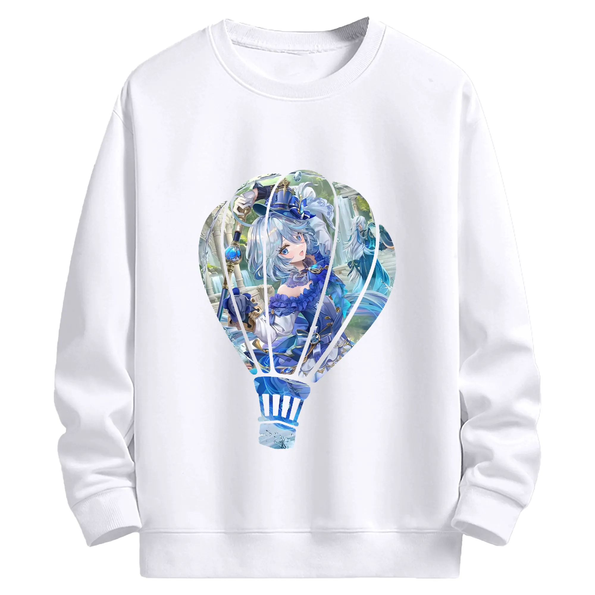 原 神 グッズ フリーナ - 高品質 クルーネック スウェット ・ コットン59％ ポリエステル41％ ・ ユニセックス 長袖 トレーナー ・ カジュアル デイリー スポーツ 散歩用