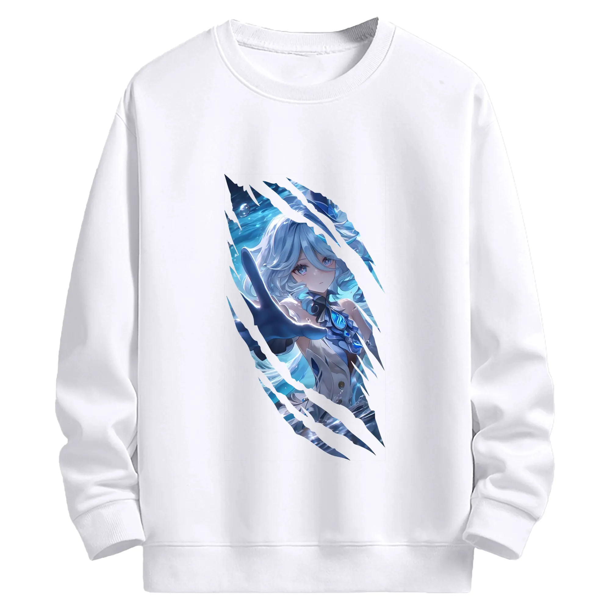 原 神 グッズ フリーナ - 高品質 クルーネック スウェット ・ コットン59％ ポリエステル41％ ・ ユニセックス 長袖 トレーナー ・ カジュアル デイリー スポーツ 散歩用