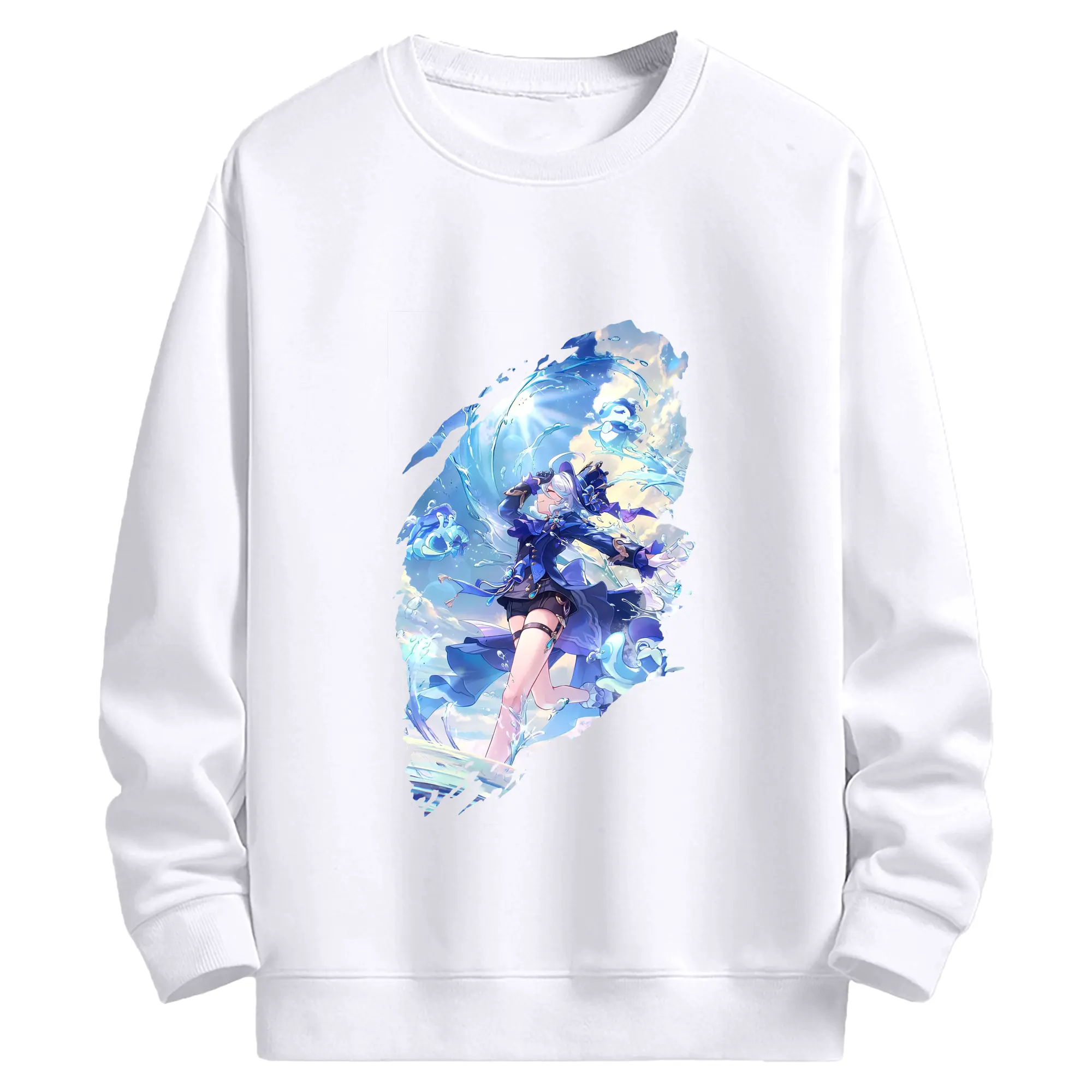 原 神 グッズ フリーナ - 高品質 クルーネック スウェット ・ コットン59％ ポリエステル41％ ・ ユニセックス 長袖 トレーナー ・ カジュアル デイリー スポーツ 散歩用