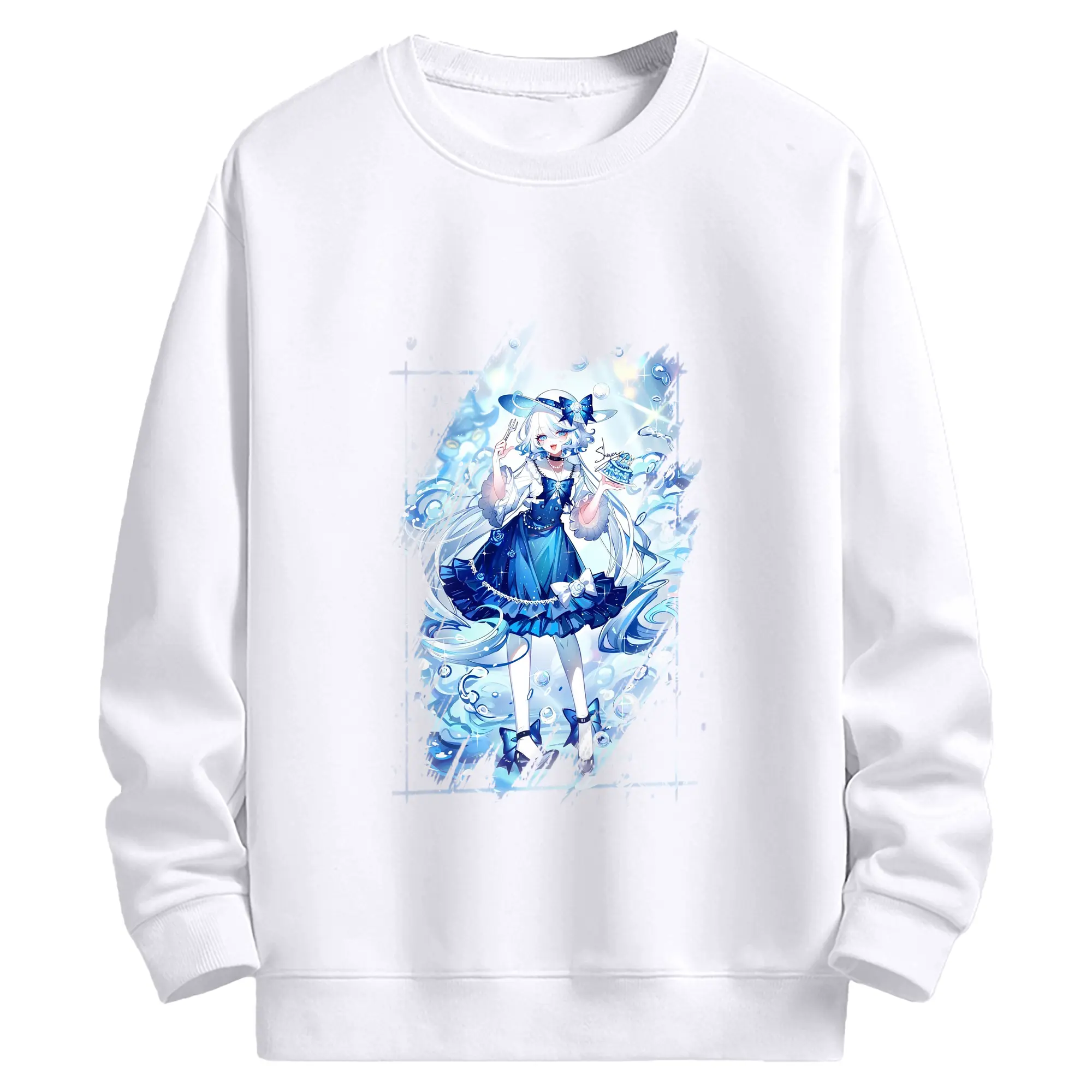 原 神 グッズ フリーナ - 高品質 クルーネック スウェット ・ コットン59％ ポリエステル41％ ・ ユニセックス 長袖 トレーナー ・ カジュアル デイリー スポーツ 散歩用