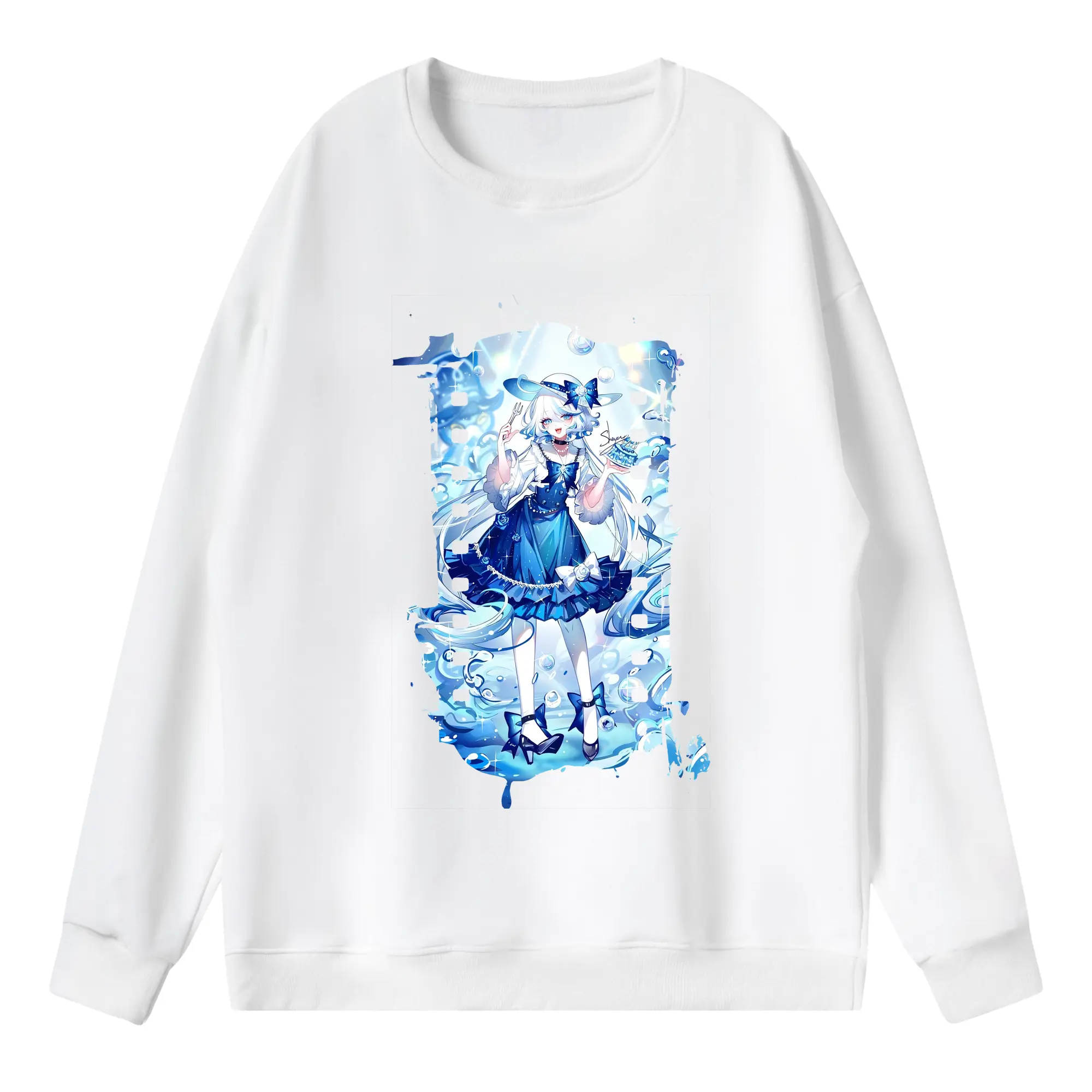 原 神 グッズ フリーナ - 薄手 クルーネック スウェット 裏毛260g · ポリエステル 春秋向け カジュアル 男女兼用 · トレーナー デイリー スポーツ 散歩に最適