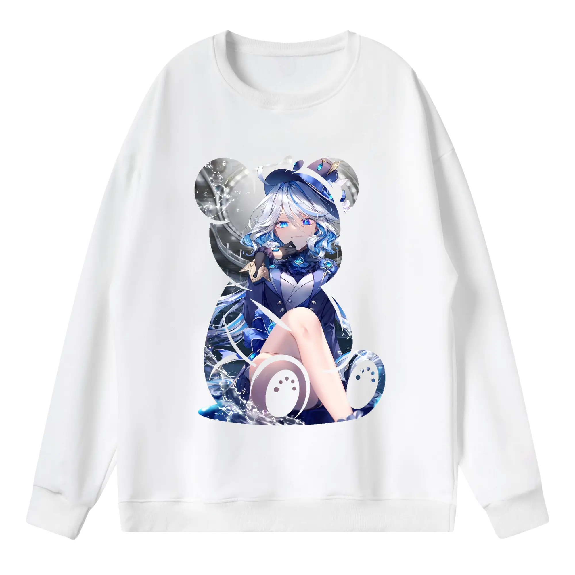 原 神 グッズ フリーナ - 薄手 クルーネック スウェット 裏毛260g · ポリエステル 春秋向け カジュアル 男女兼用 · トレーナー デイリー スポーツ 散歩に最適