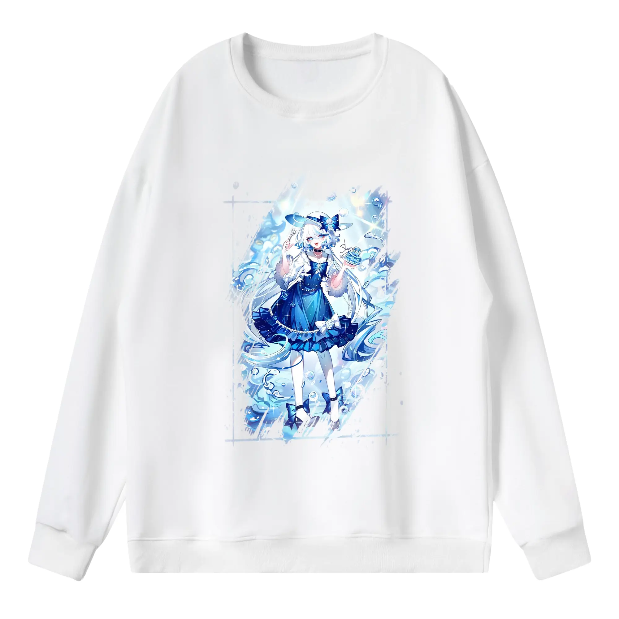 原 神 グッズ フリーナ - 薄手 クルーネック スウェット 裏毛260g · ポリエステル 春秋向け カジュアル 男女兼用 · トレーナー デイリー スポーツ 散歩に最適