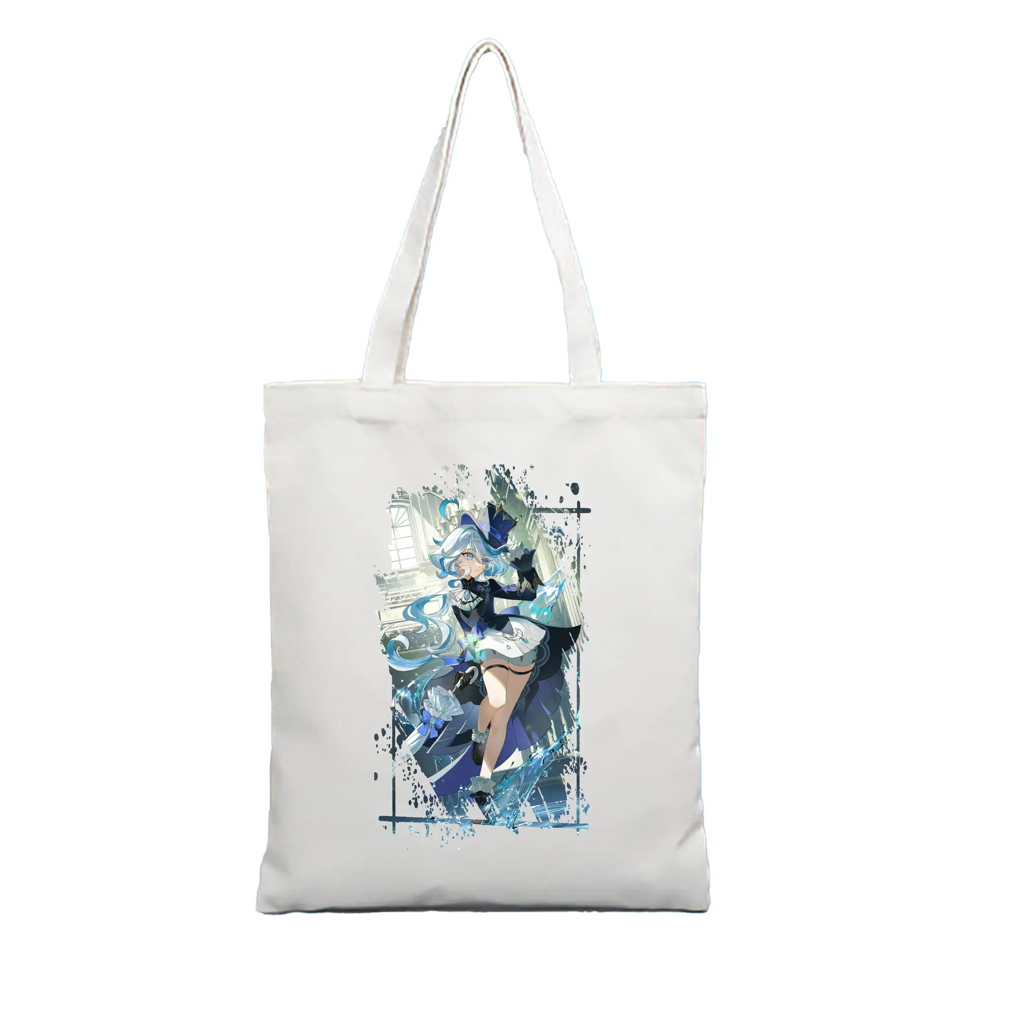 原 神 グッズ フリーナ - 縦型キャンバス手提げバッグ（トートバッグ） ・ キャンバス素材 ・ ショッピング用 ・ 軽量 丈夫 お手入れ簡単