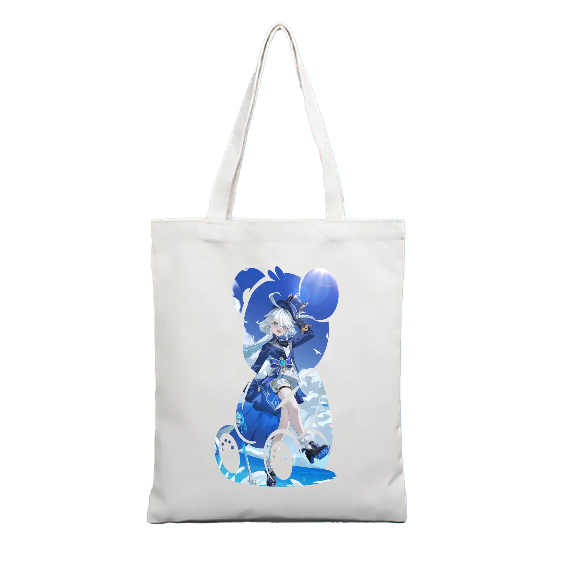 原 神 グッズ フリーナ - 縦型キャンバス手提げバッグ（トートバッグ） ・ キャンバス素材 ・ ショッピング用 ・ 軽量 丈夫 お手入れ簡単