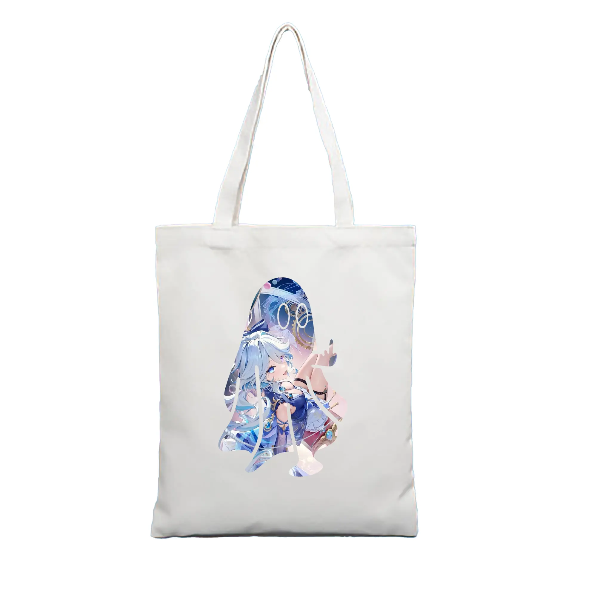 原 神 グッズ フリーナ - 縦型キャンバス手提げバッグ（トートバッグ） ・ キャンバス素材 ・ ショッピング用 ・ 軽量 丈夫 お手入れ簡単