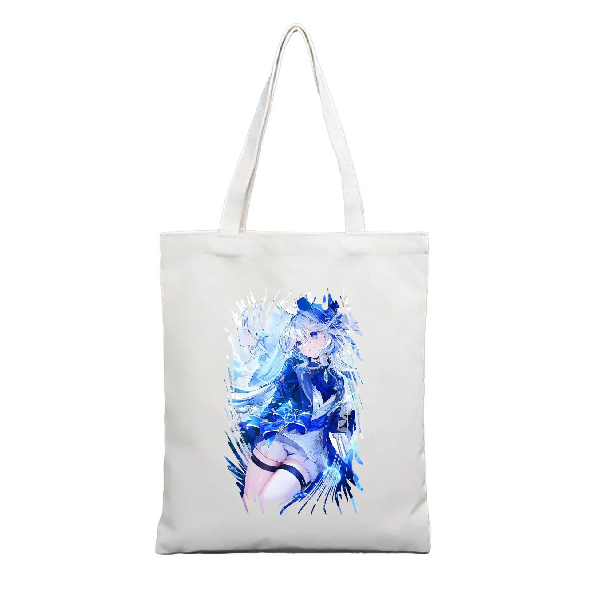 原 神 グッズ フリーナ - 縦型キャンバス手提げバッグ（トートバッグ） ・ キャンバス素材 ・ ショッピング用 ・ 軽量 丈夫 お手入れ簡単