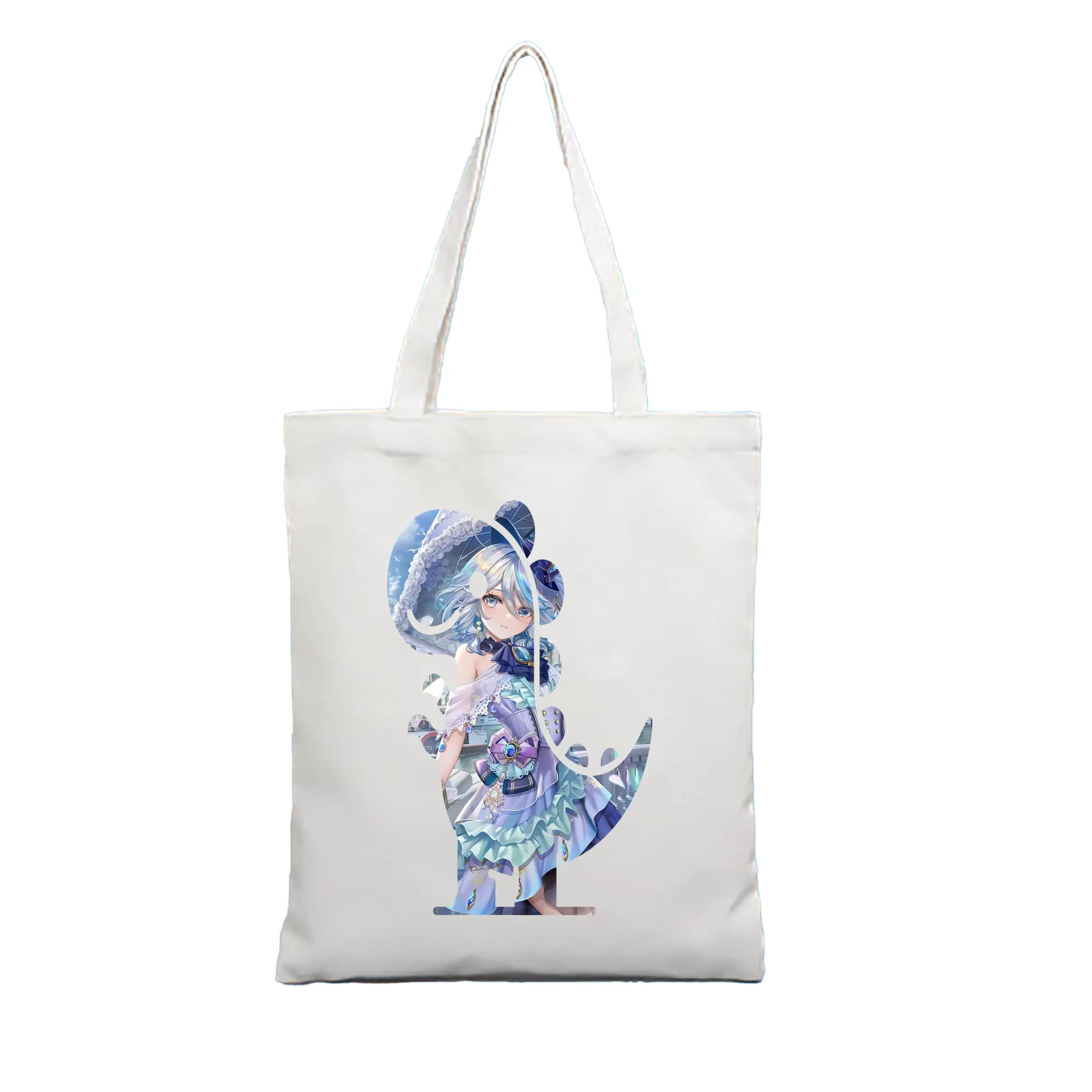 原 神 グッズ フリーナ - 縦型キャンバス手提げバッグ（トートバッグ） ・ キャンバス素材 ・ ショッピング用 ・ 軽量 丈夫 お手入れ簡単