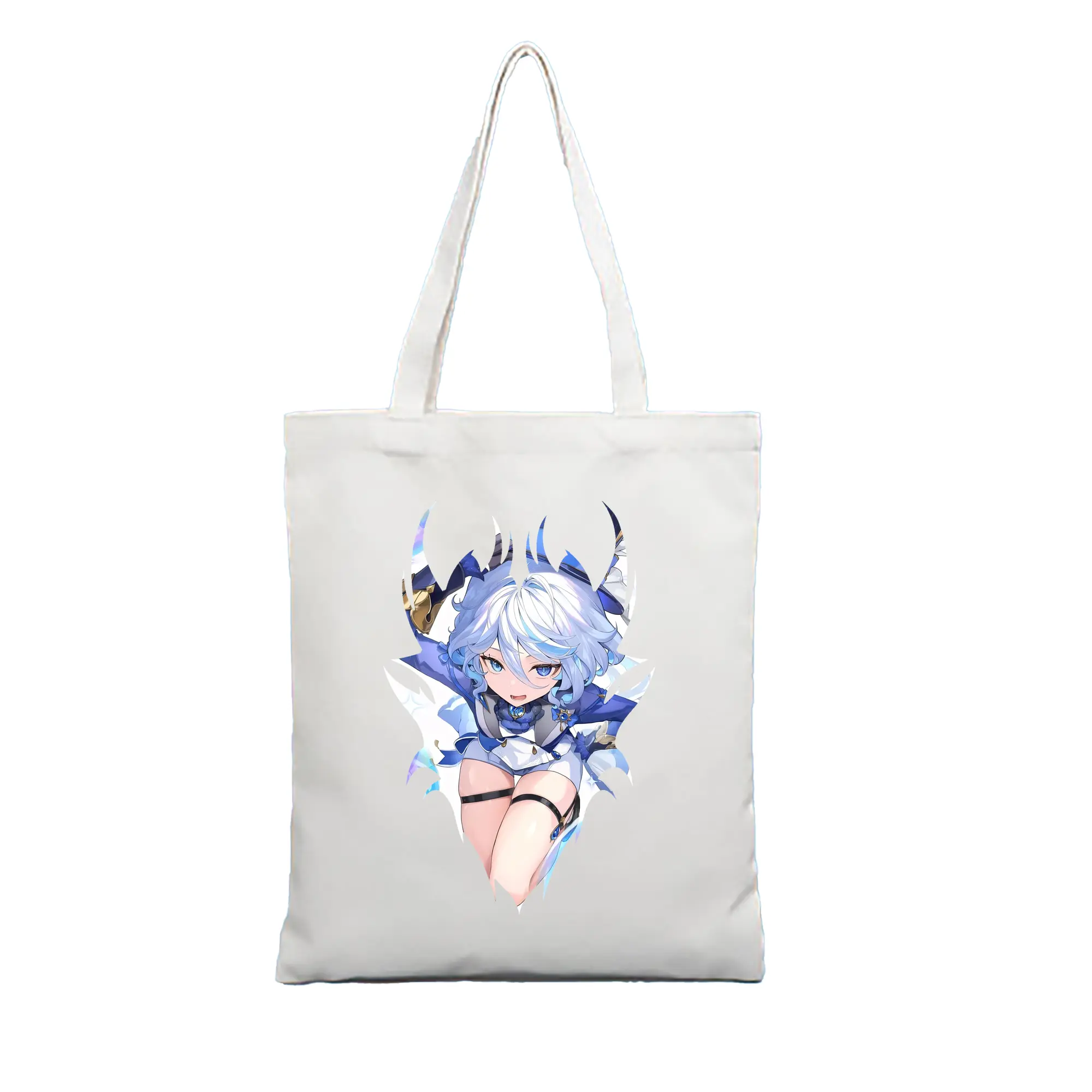 原 神 グッズ フリーナ - 縦型キャンバス手提げバッグ（トートバッグ） ・ キャンバス素材 ・ ショッピング用 ・ 軽量 丈夫 お手入れ簡単