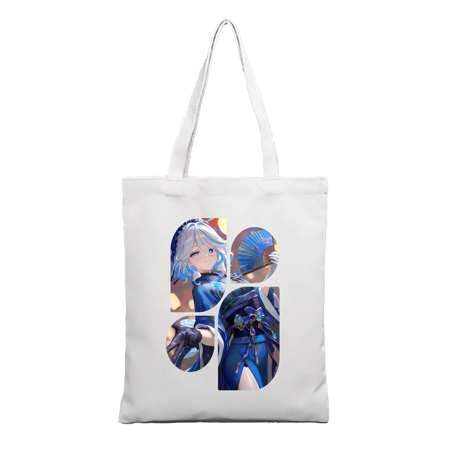 原 神 グッズ フリーナ - 縦型キャンバス手提げバッグ（トートバッグ） ・ キャンバス素材 ・ ショッピング用 ・ 軽量 丈夫 お手入れ簡単