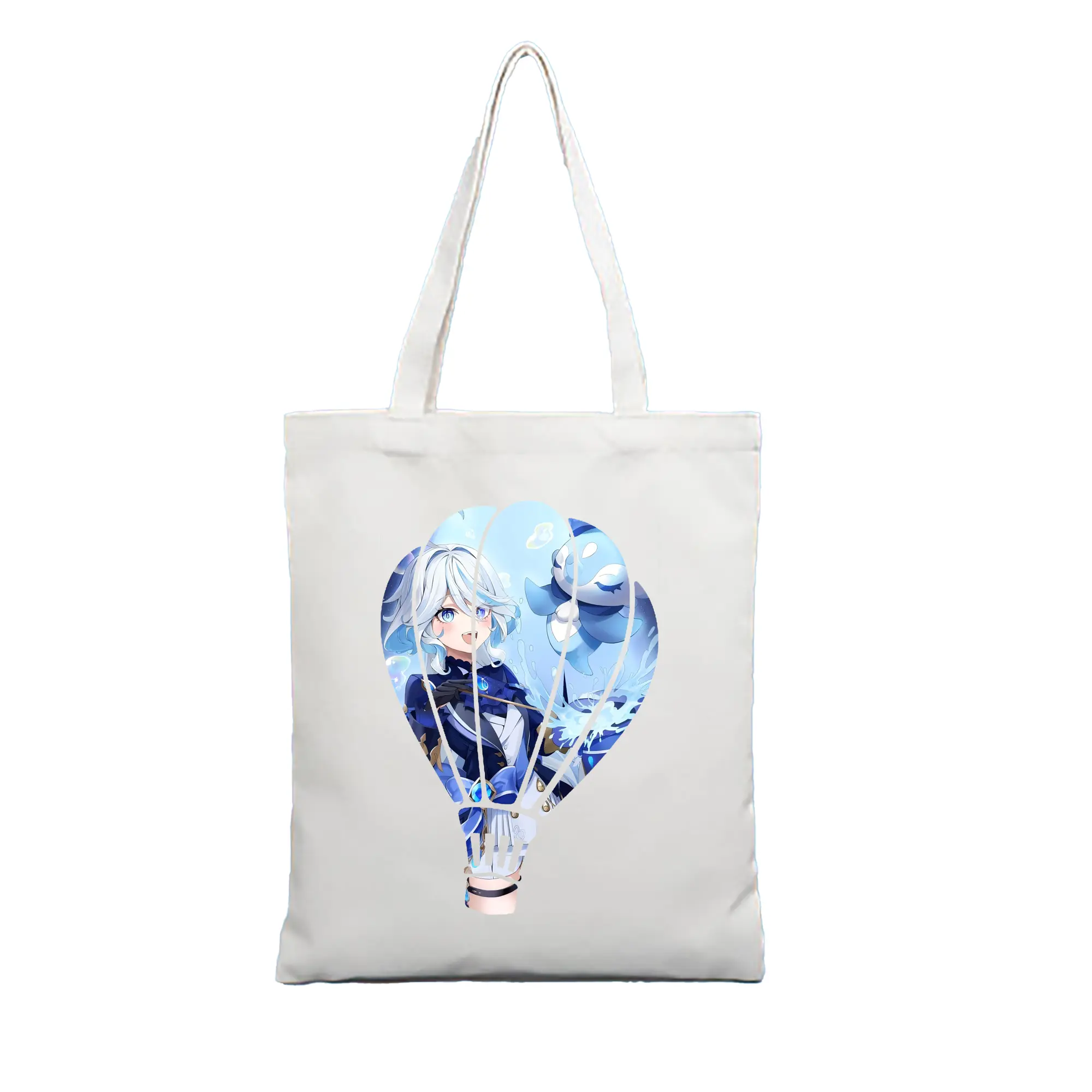 原 神 グッズ フリーナ - 縦型キャンバス手提げバッグ（トートバッグ） ・ キャンバス素材 ・ ショッピング用 ・ 軽量 丈夫 お手入れ簡単