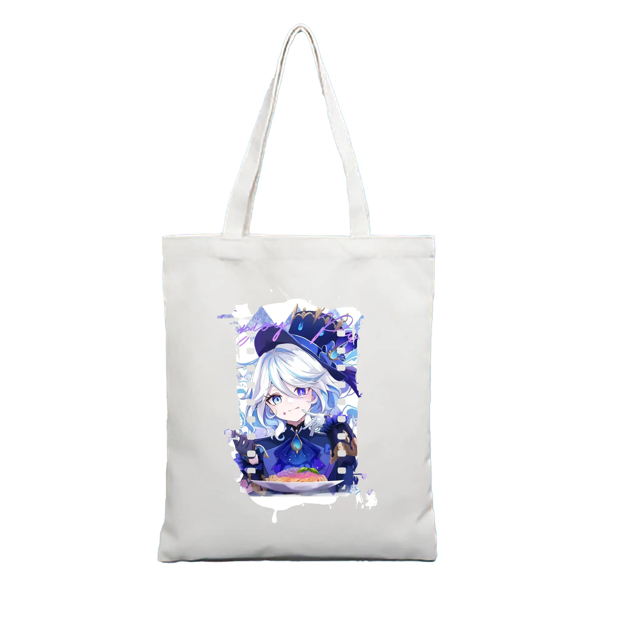 原 神 グッズ フリーナ - 縦型キャンバス手提げバッグ（トートバッグ） ・ キャンバス素材 ・ ショッピング用 ・ 軽量 丈夫 お手入れ簡単