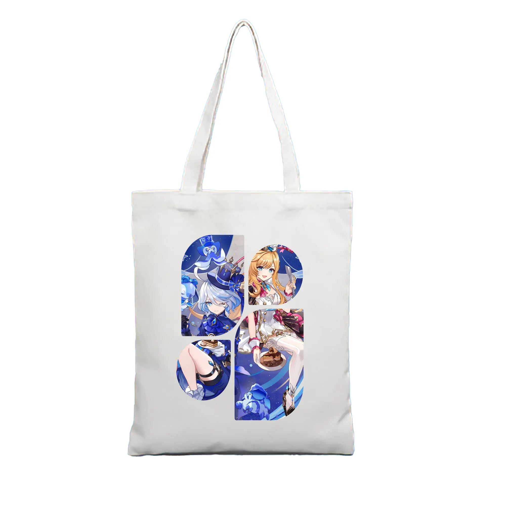 原 神 グッズ フリーナ - 縦型キャンバス手提げバッグ（トートバッグ） ・ キャンバス素材 ・ ショッピング用 ・ 軽量 丈夫 お手入れ簡単