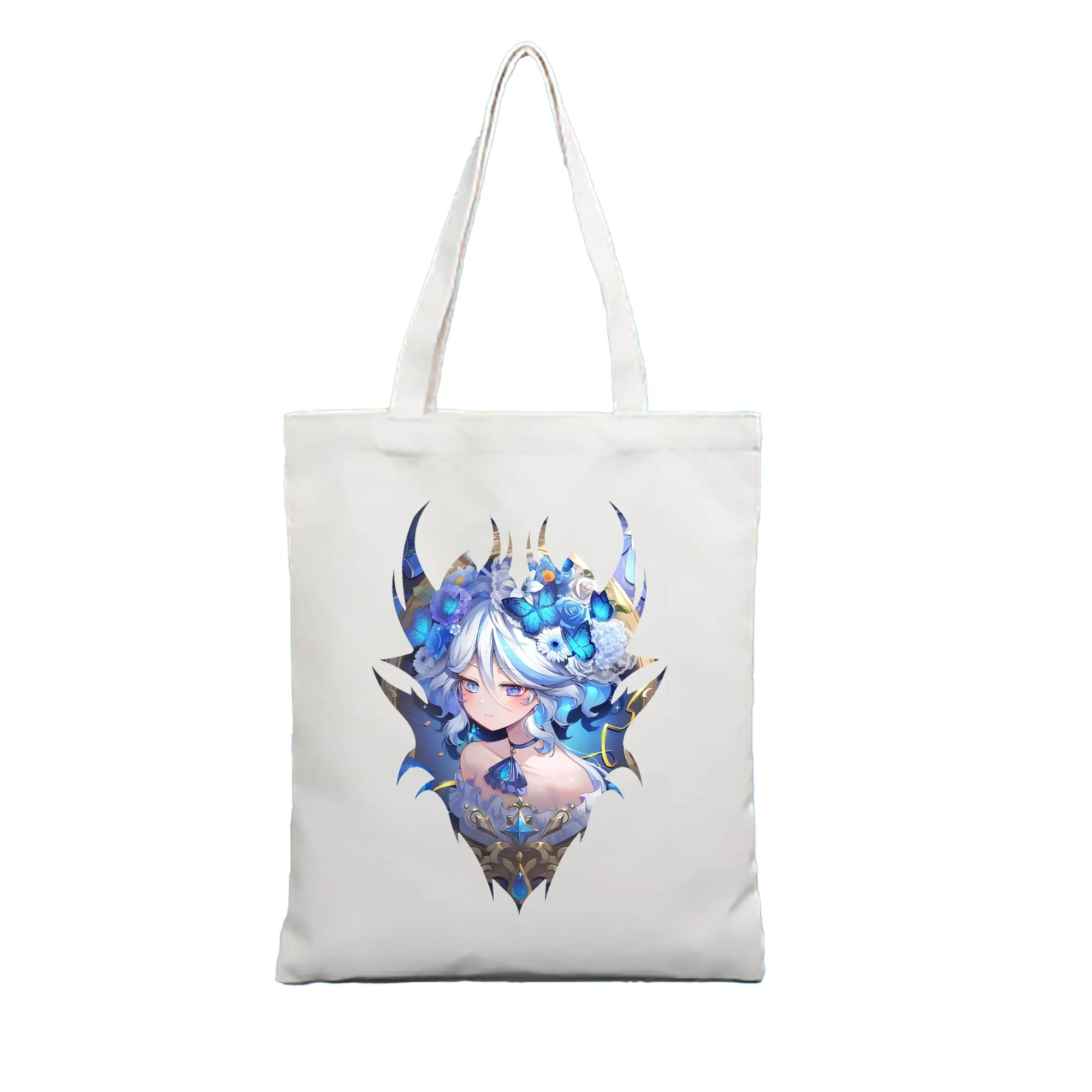 原 神 グッズ フリーナ - 縦型キャンバス手提げバッグ（トートバッグ） ・ キャンバス素材 ・ ショッピング用 ・ 軽量 丈夫 お手入れ簡単