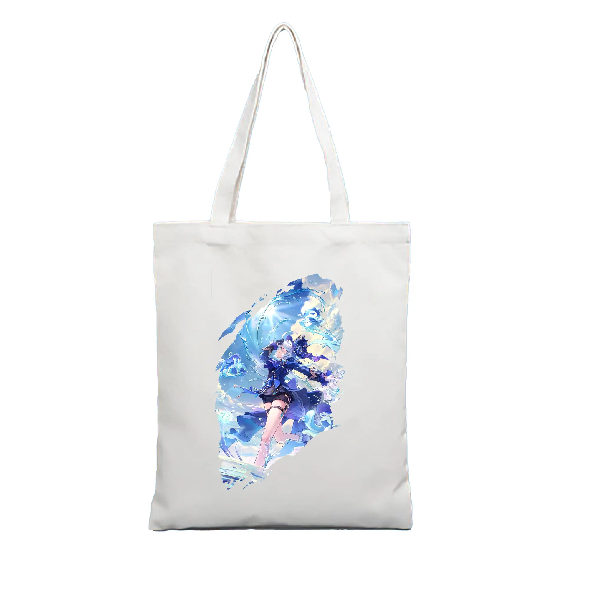 原 神 グッズ フリーナ - 縦型キャンバス手提げバッグ（トートバッグ） ・ キャンバス素材 ・ ショッピング用 ・ 軽量 丈夫 お手入れ簡単