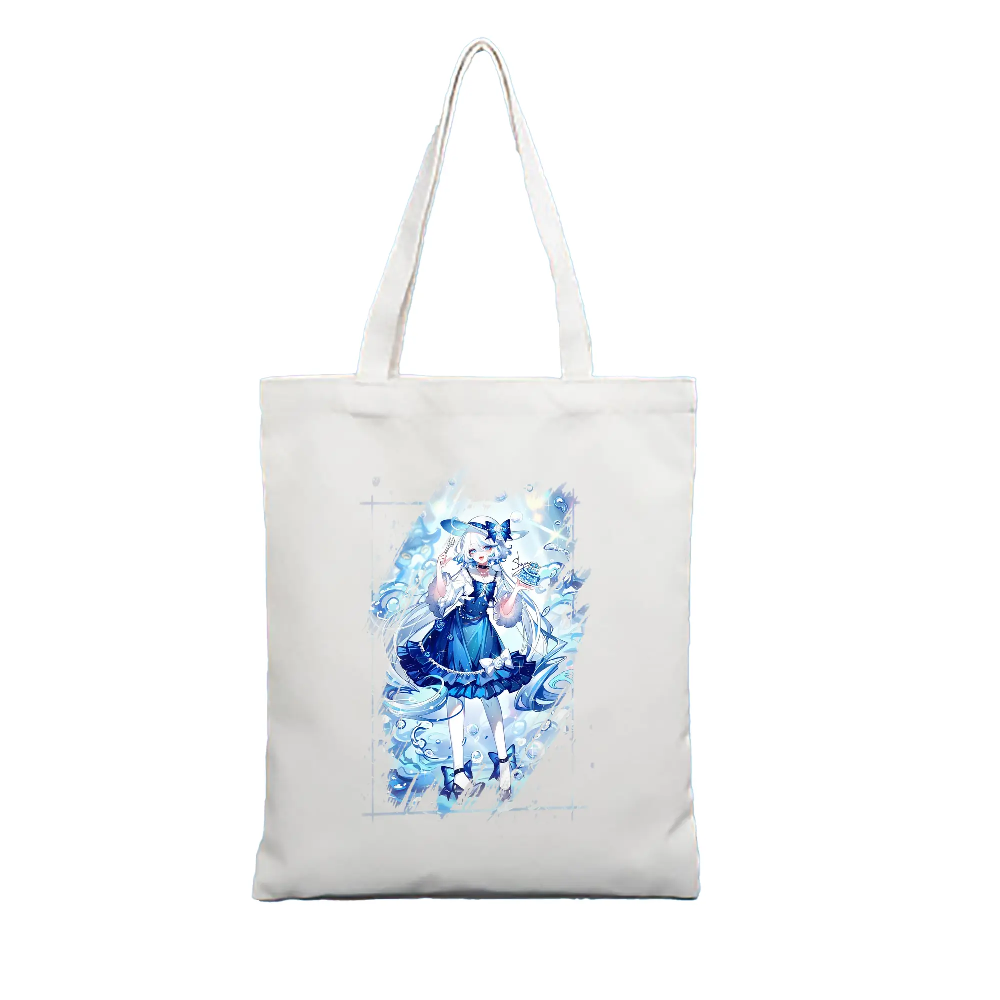 原 神 グッズ フリーナ - 縦型キャンバス手提げバッグ（トートバッグ） ・ キャンバス素材 ・ ショッピング用 ・ 軽量 丈夫 お手入れ簡単